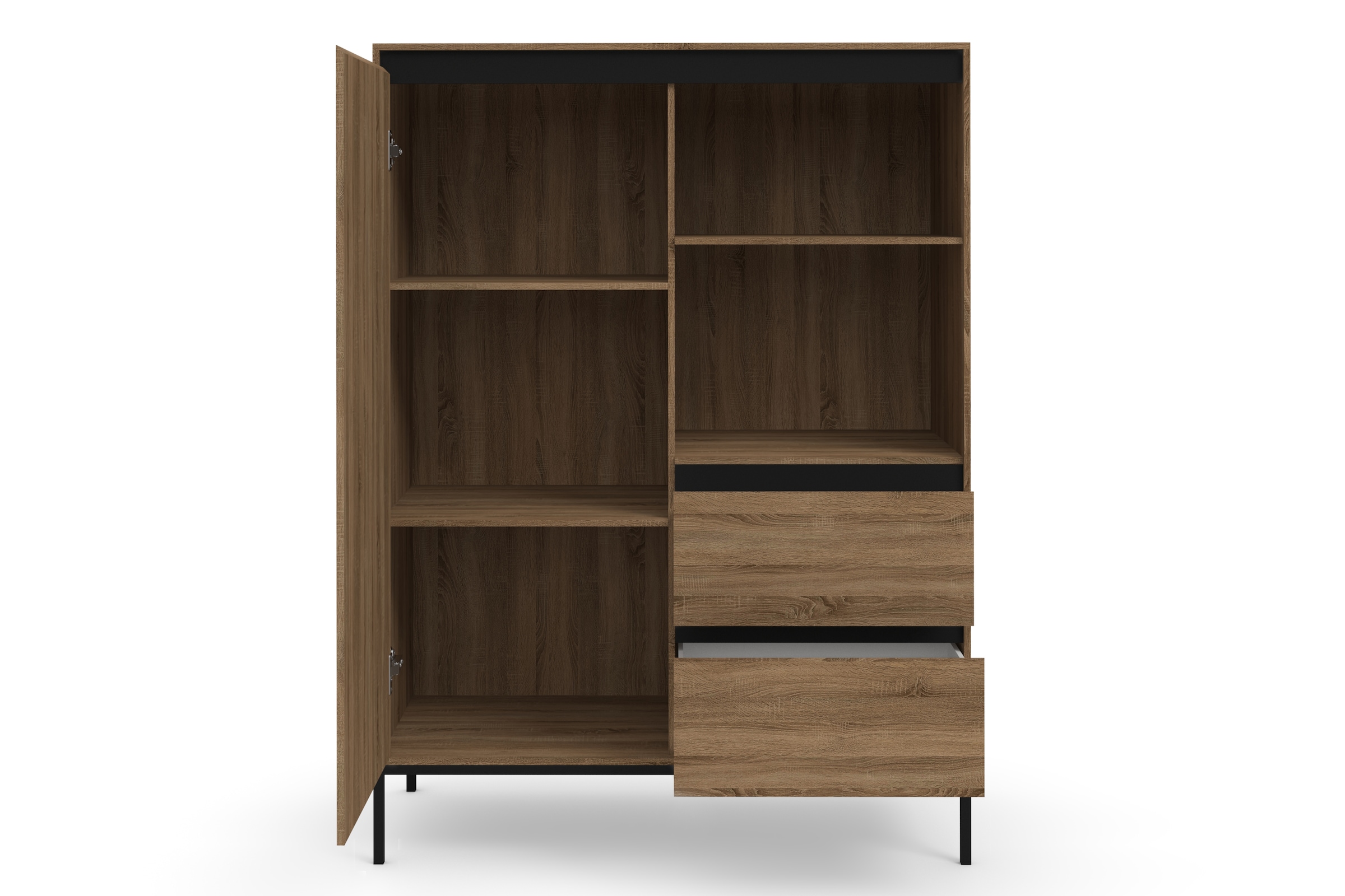 INOSIGN Highboard »Bari«, Stauraumschrank mit 2 Schubladen und 3 Einlegeböden, Breite 90 cm
