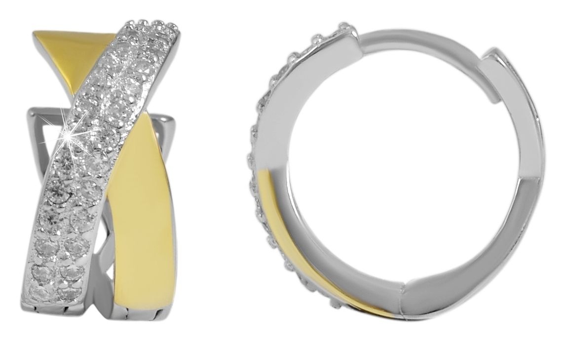 Adelia´s Paar Creolen "Damen Ohrringe – Creole aus 925 Silber mit Zirkonia" günstig online kaufen