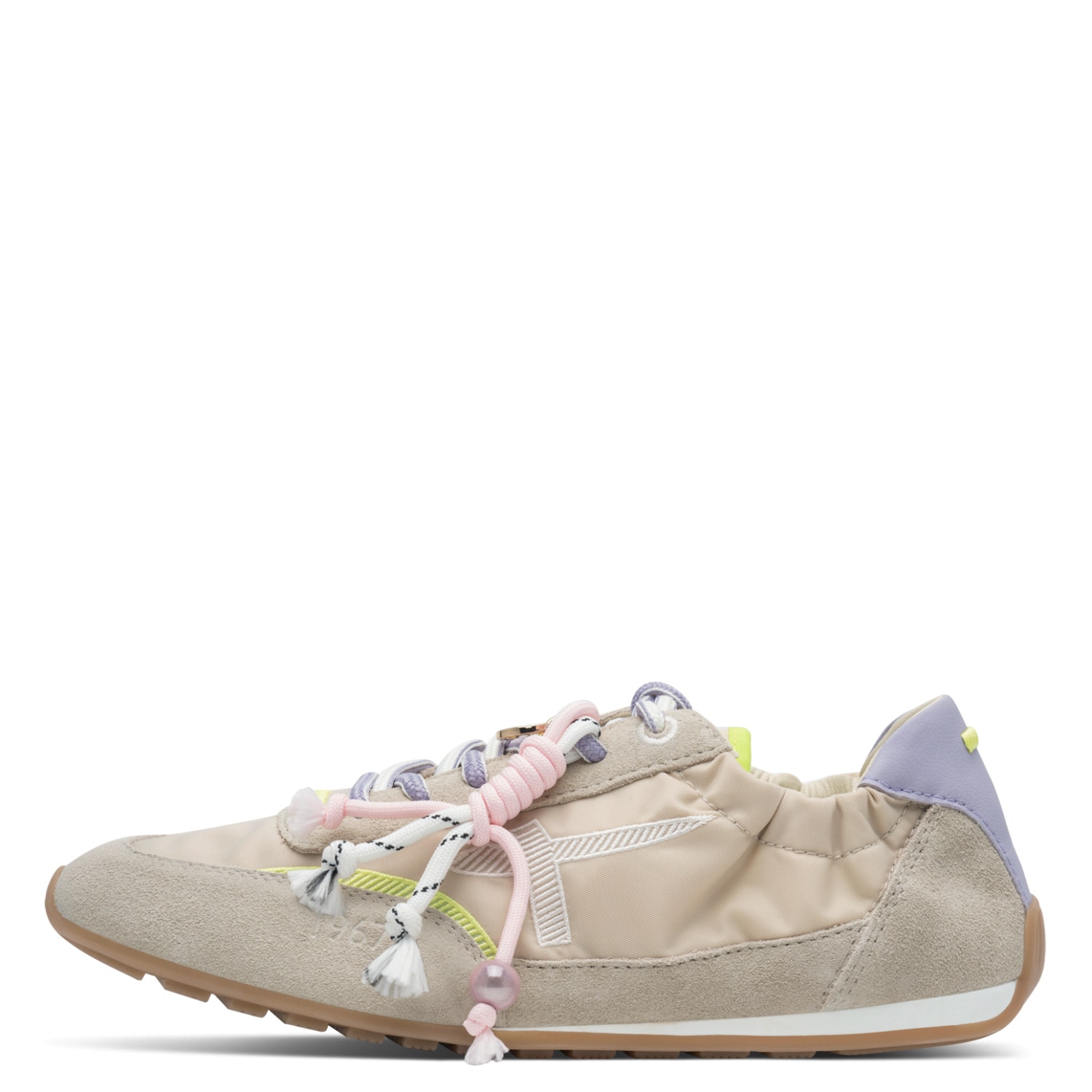 Tamaris Sneaker  Freizeitschuh, Halbschuh, Schnürer mit Zierperle und Anhänger