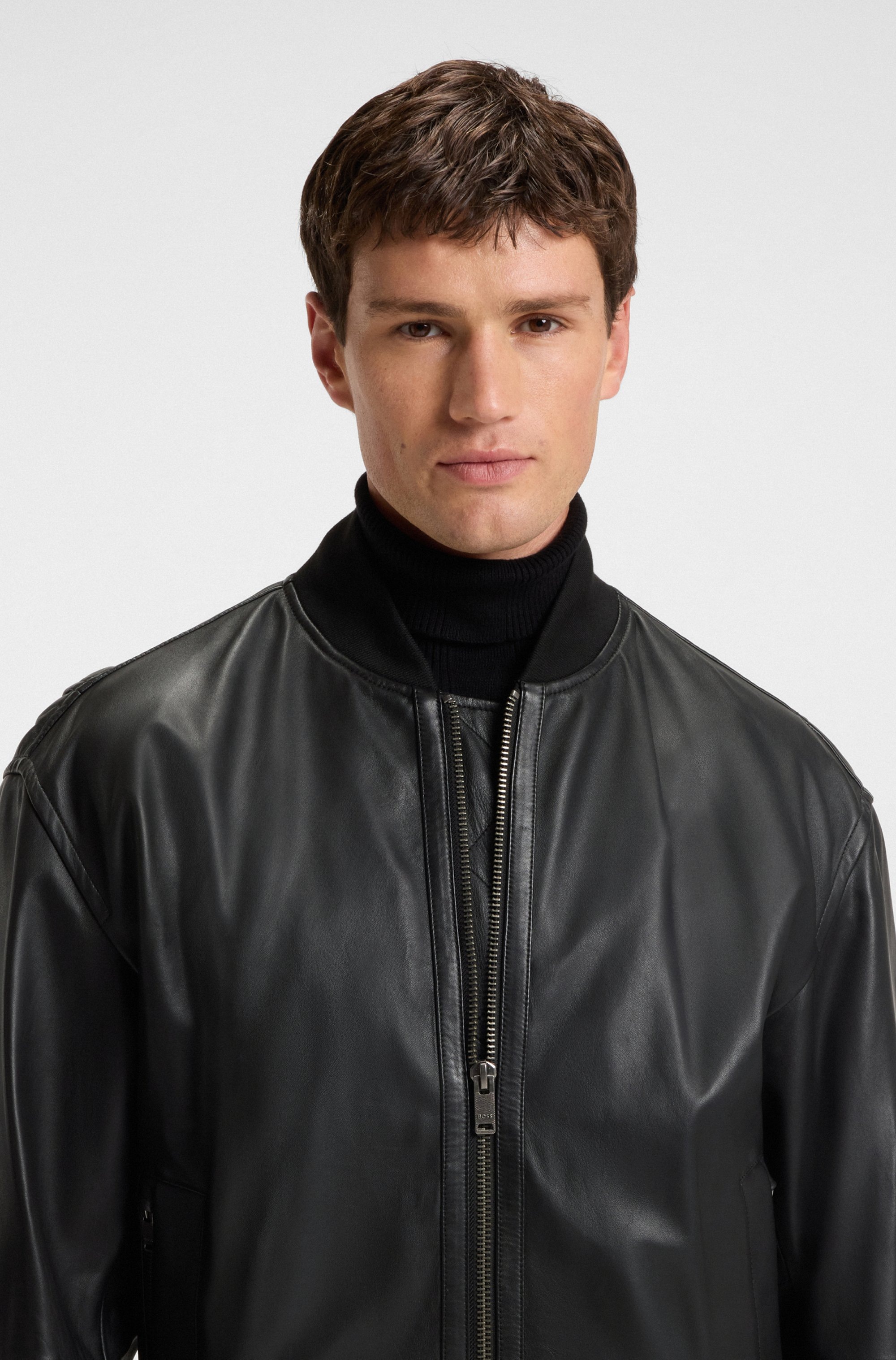 BOSS ORANGE Lederjacke "Jobrice", regular fit, weiches Material günstig online kaufen