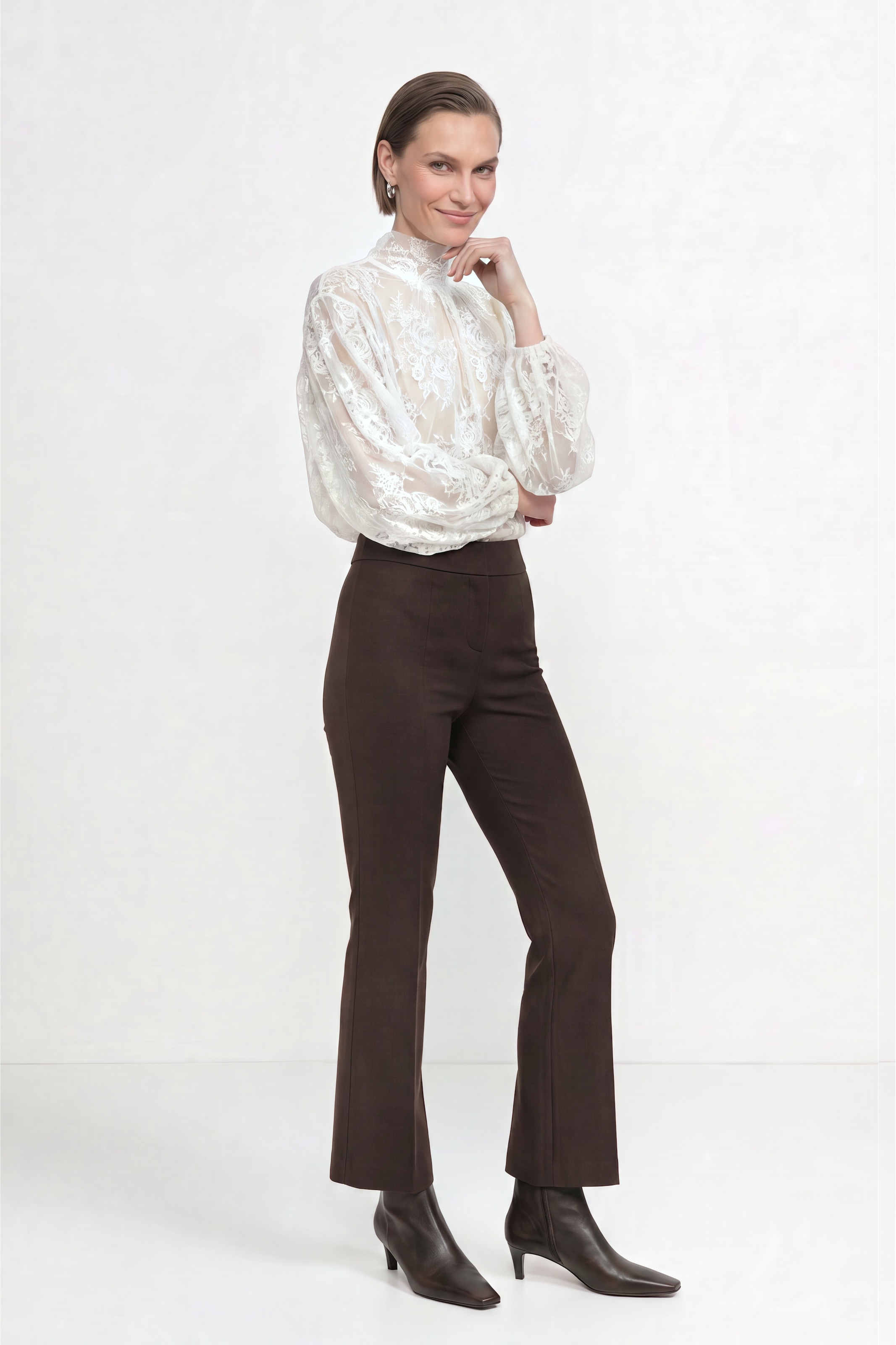 RICHROYAL Spitzenbluse Regular fit mit Spitzenkante