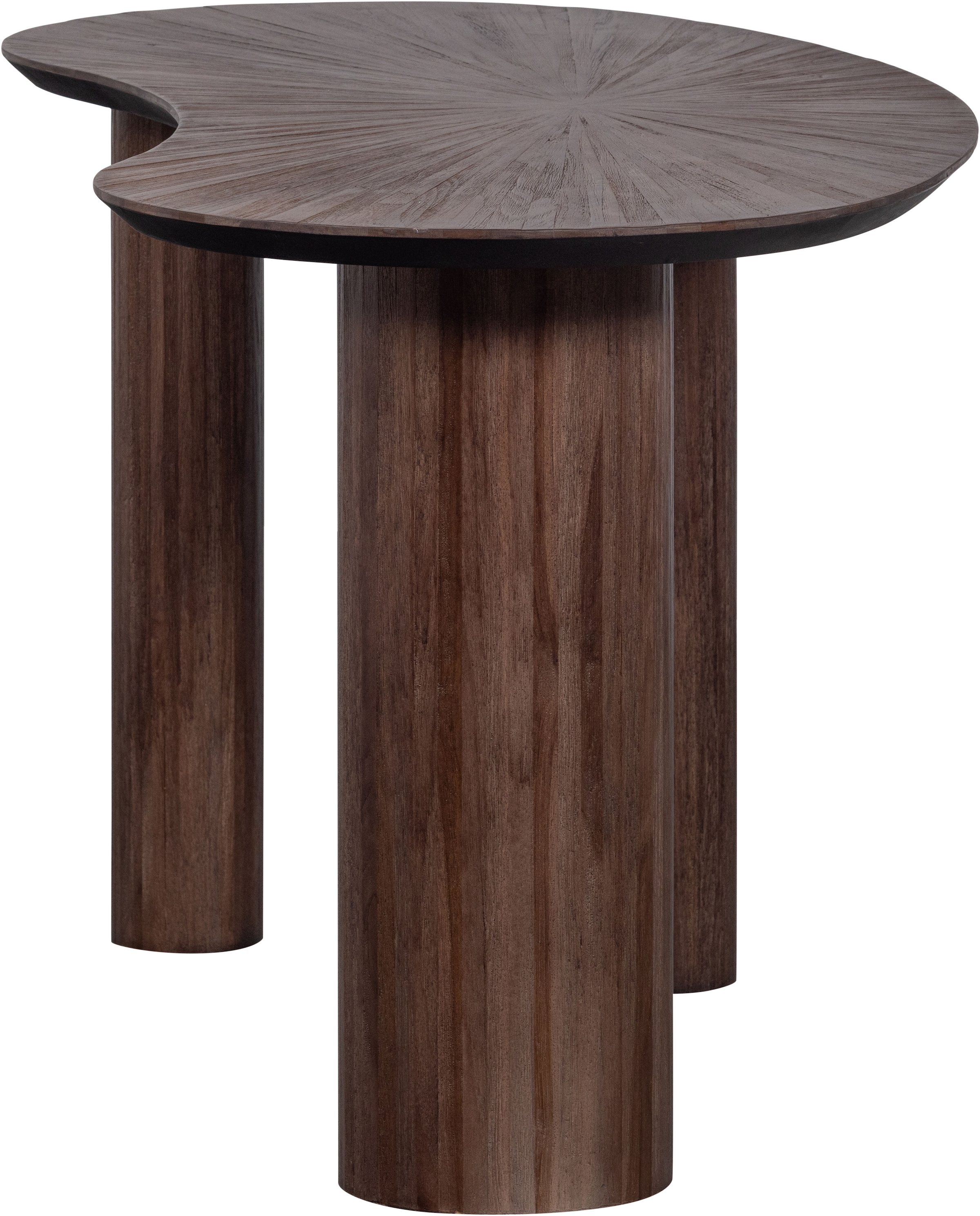 WOOOD Schreibtisch »Sun aus Teakholz mit organischer Form und Standfuß 150x62x76 cm« Einfach zu montieren, sichtbare Maserung