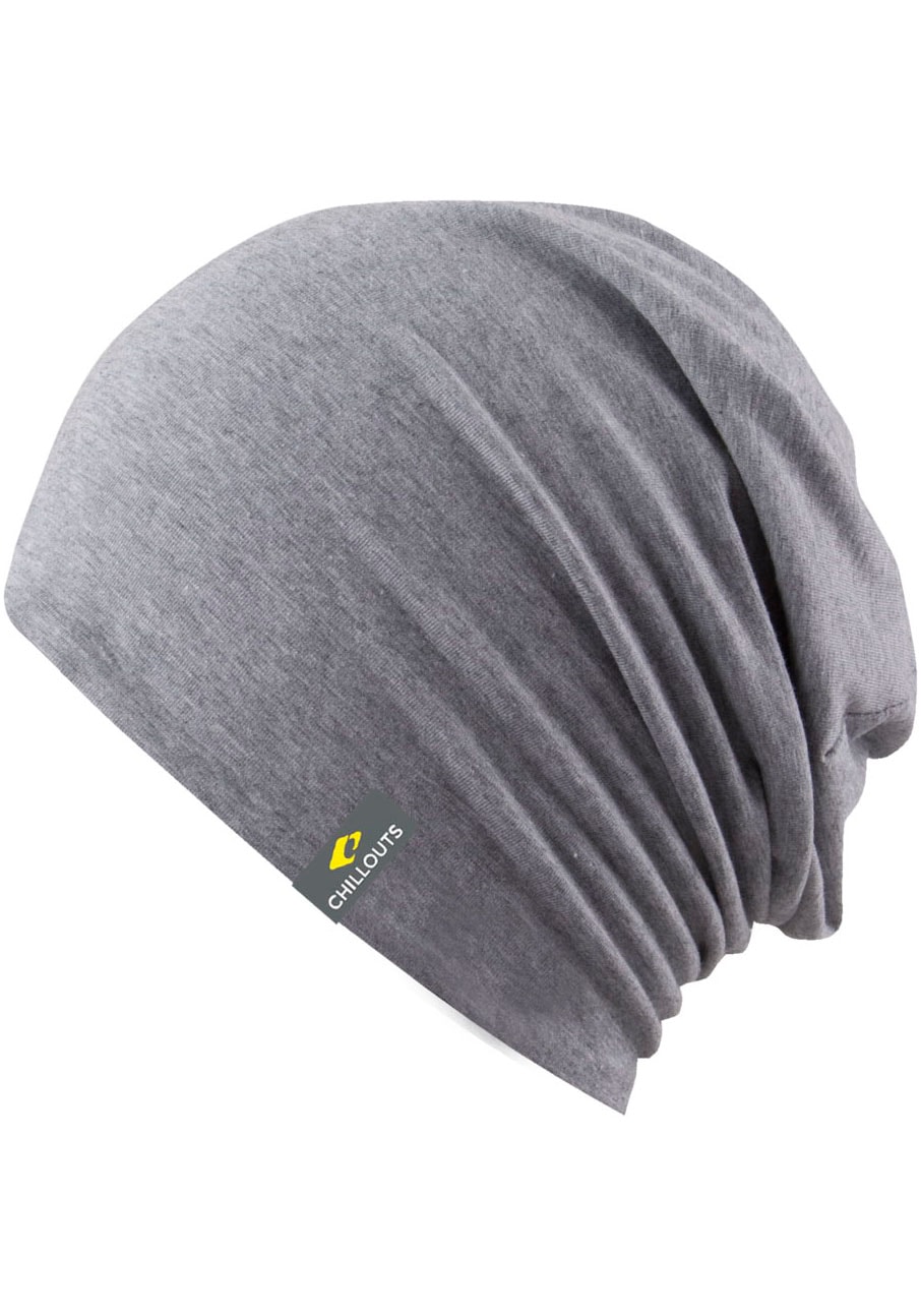 CHILLOUTS Herren Beanie "Acapulco Hat", grau, meliert, unifarben, Baumwollmischung, Mützen, Leichte Slouch-Mütze mit urbanem Look