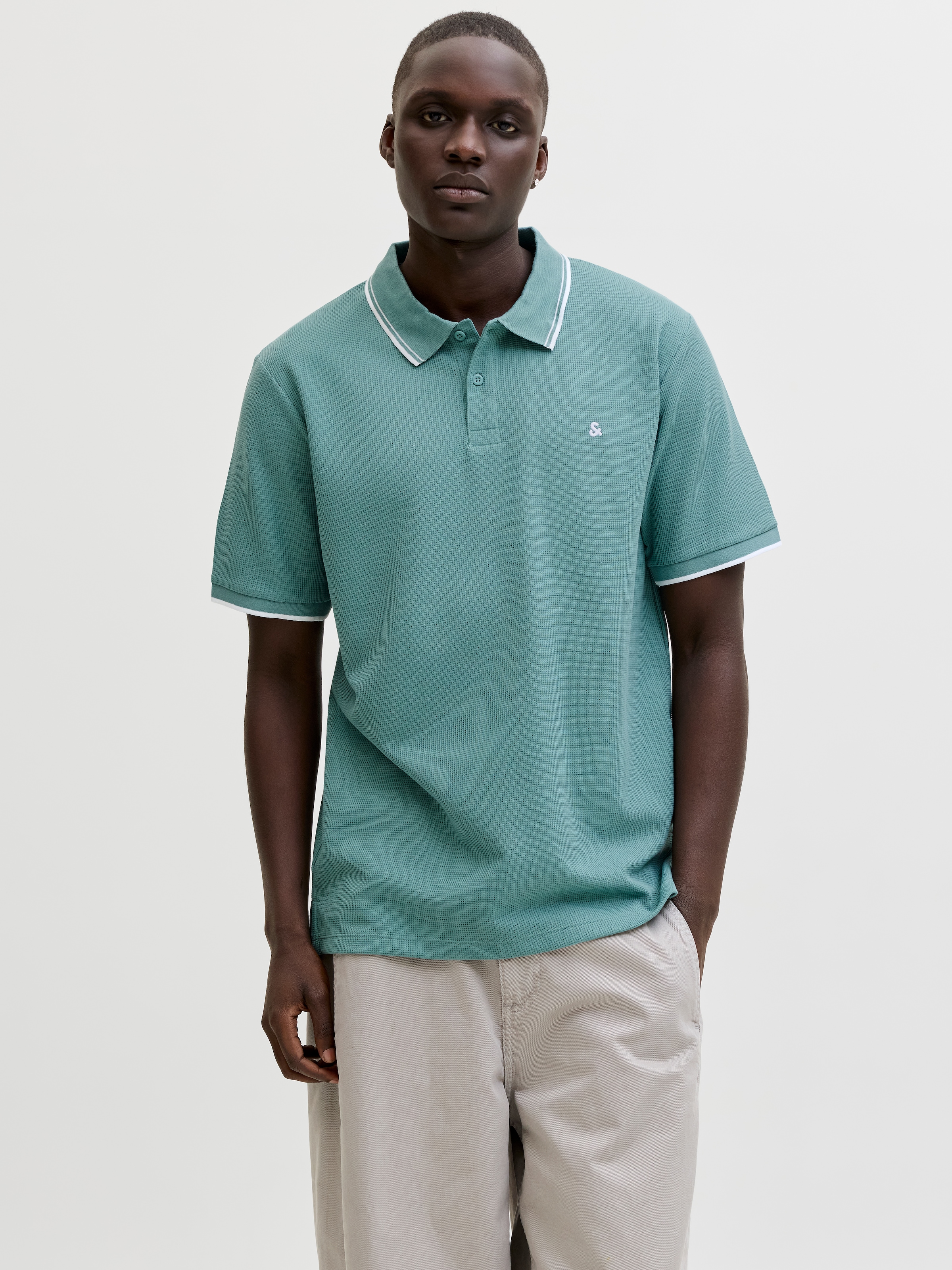 Jack & Jones "JJEAUSTIN POLO SS NOOS" Materialmix, regular fit