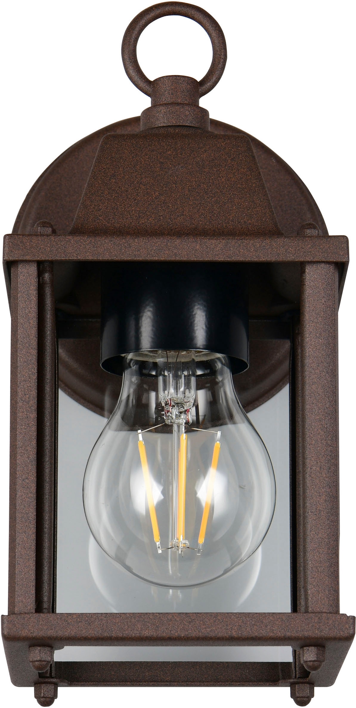TRIO Leuchten Außen-Wandleuchte »MIRANDE, Hauswand Leuchte Laterne mit Glasschirm, exkl 1x E27 max 40W«, 1 flammig, Leuchtmittel E27 | Leuchtmittel wechselbar, IP23, Outdoor Wandlampe für wechselbare Leuchtmittel Höhe 23cm