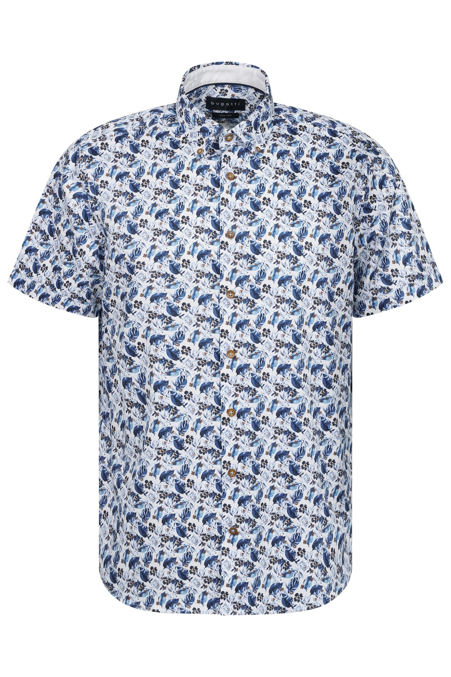 bugatti Kurzarmhemd, aus Satin-Twill