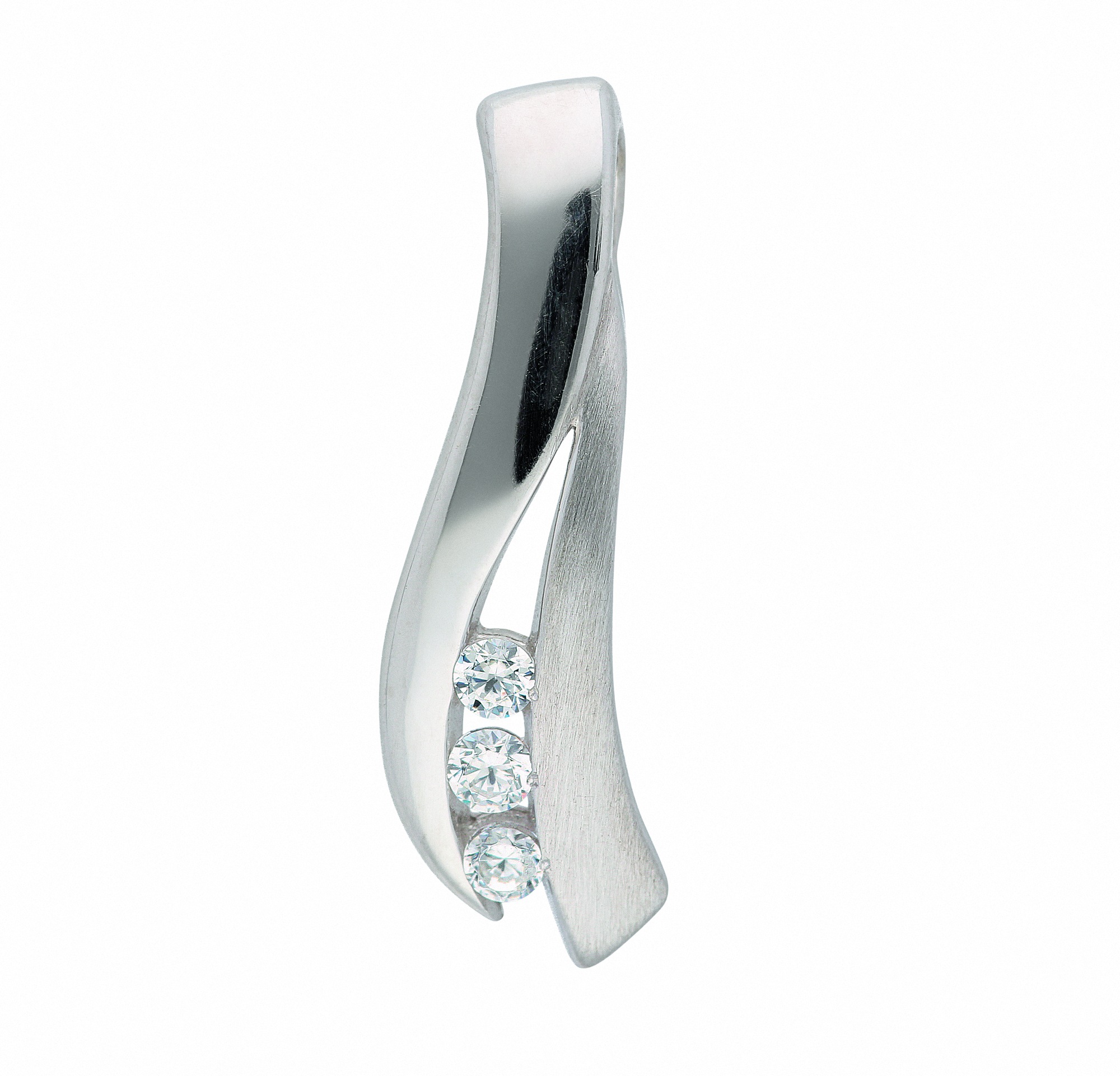 Kettenanhänger ADELIA´S "Damen Goldschmuck 333 Weißgold Anhänger mit Zirkonia", silber, Schmuckanhänger, Damen, mit Zirkonia, Gold, Kettenanhänger, 333 Gold mit Zirkonia Goldschmuck für Damen 2