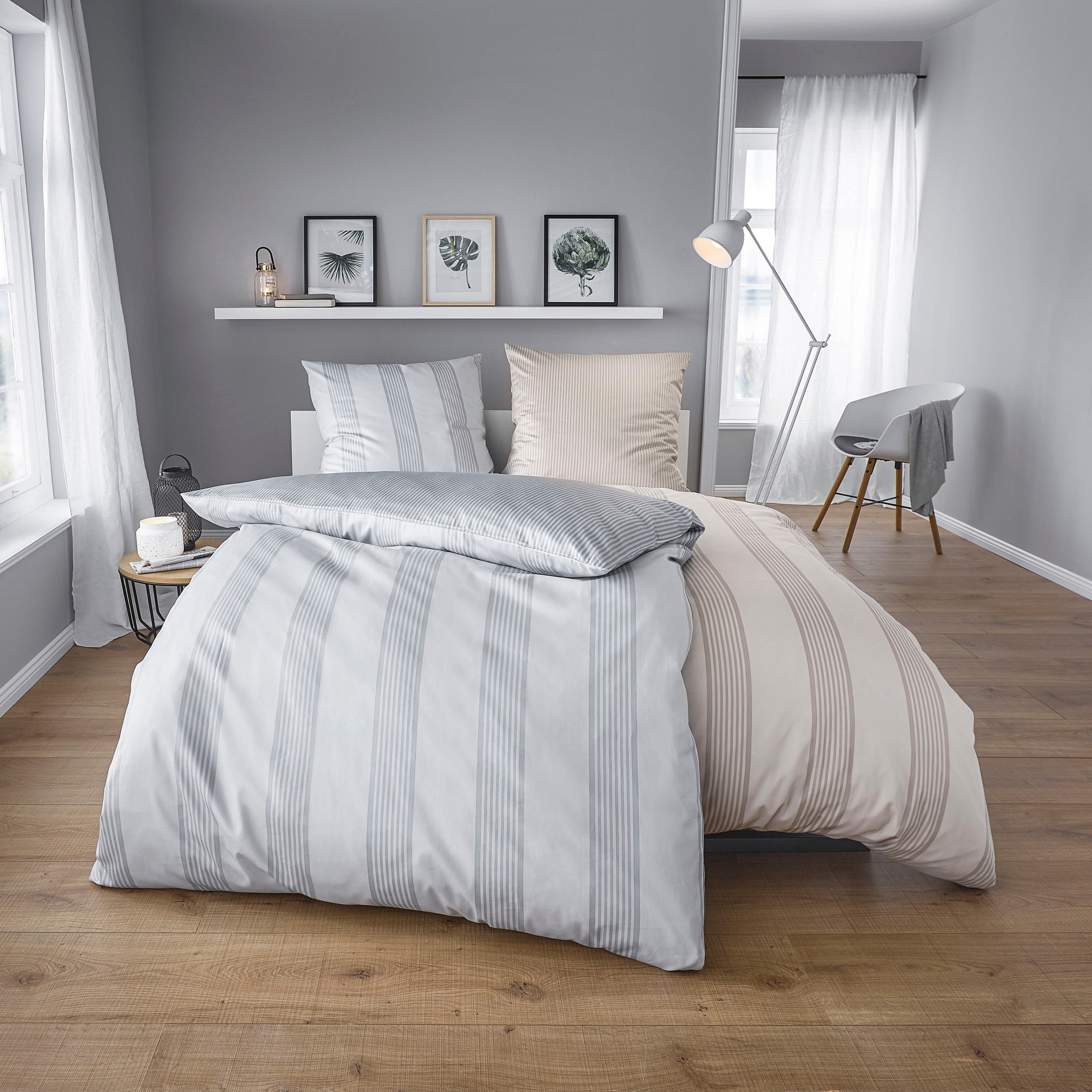 Kleine Wolke Wendebettwäsche "Lina" 2 Stk. tlg. im eleganten Streifendesign günstig online kaufen