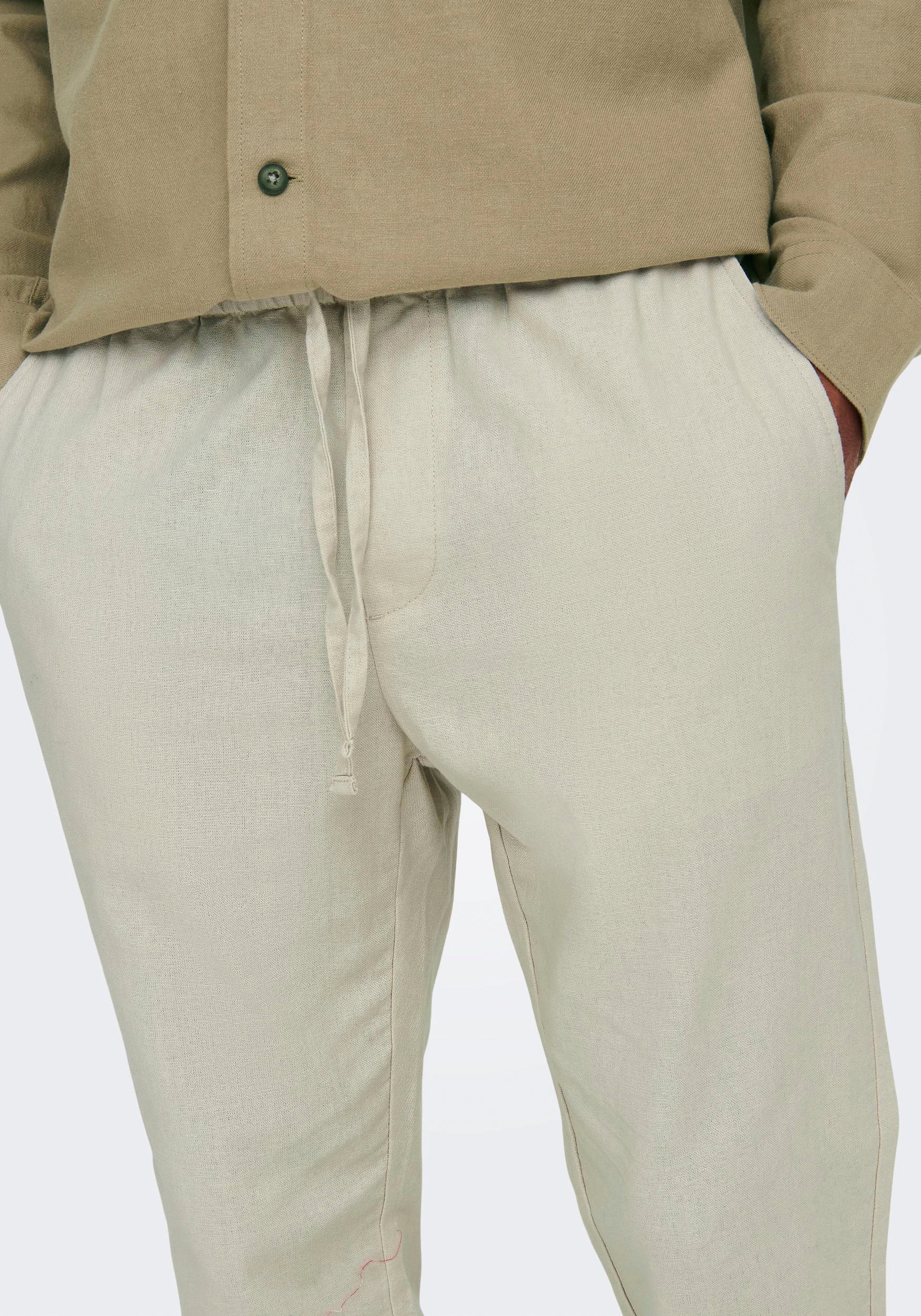 ONLY & SONS Stoffhose »ONSLINUS CROP 0007 COT LIN PNT NOOS«, mit Leinen