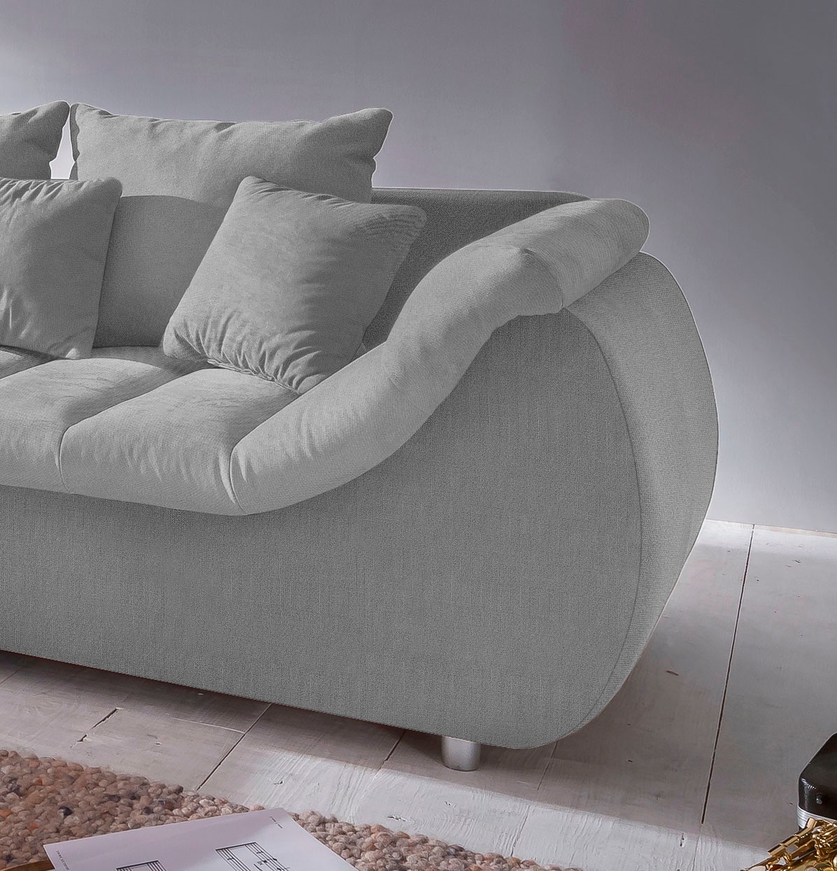 INOSIGN Ecksofa »Imola elegant und bequem, aktuelle Steppung im Sitz, L-Form«, wahlweise mit Bettfunktion