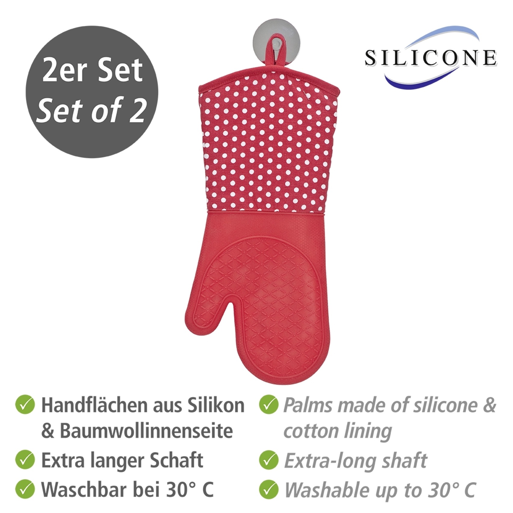 WENKO Topfhandschuhe "Punkte 2er Set"