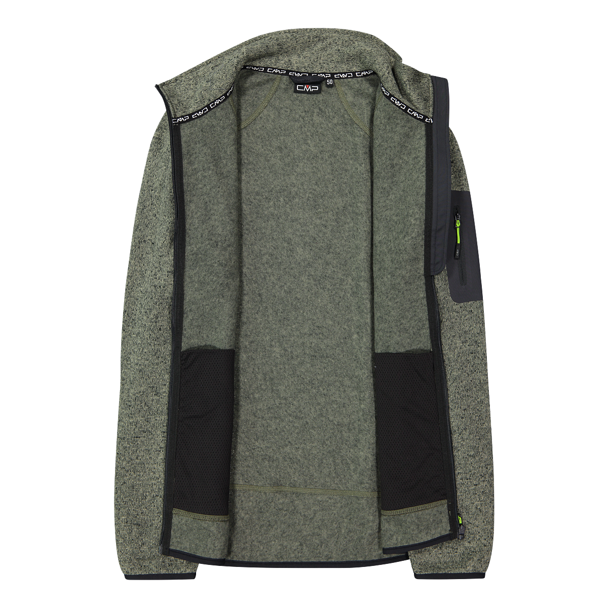 CMP Strickfleecejacke »MAN JACKET« ohne Kapuze hochschließender Kragen, mit zwei Eingrifftaschen, atmungsaktiv