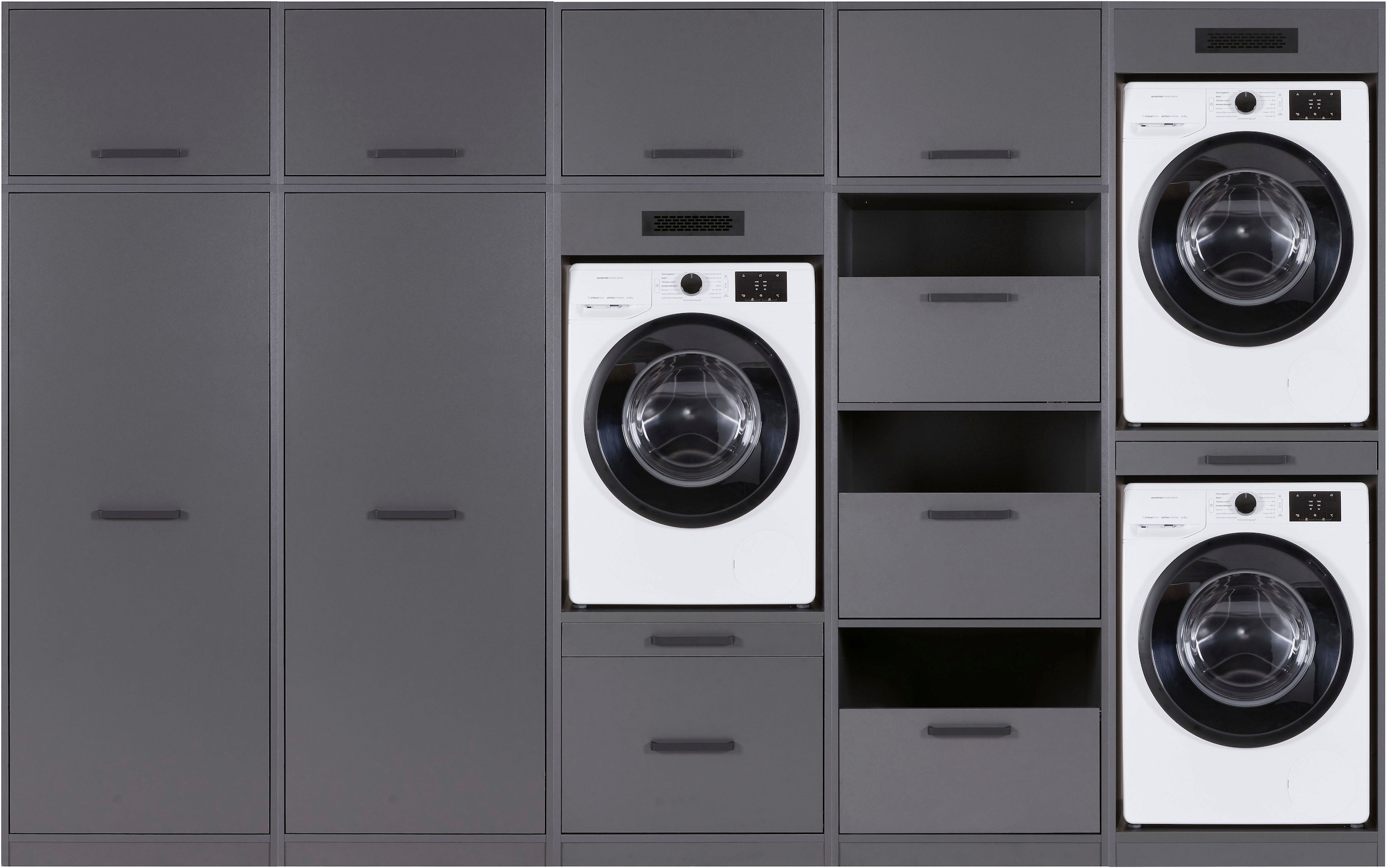 Inter Link "Norela, Waschmaschinenumbauschrank, Geräteschrank mit Wäscheschrank" 9 Stk. tlg.