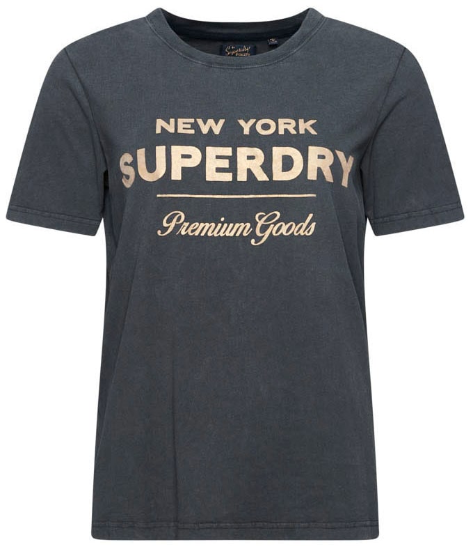 Superdry Rundhalsshirt »LUXE METALLIC LOGO T SHIRT« für bestellen | BAUR