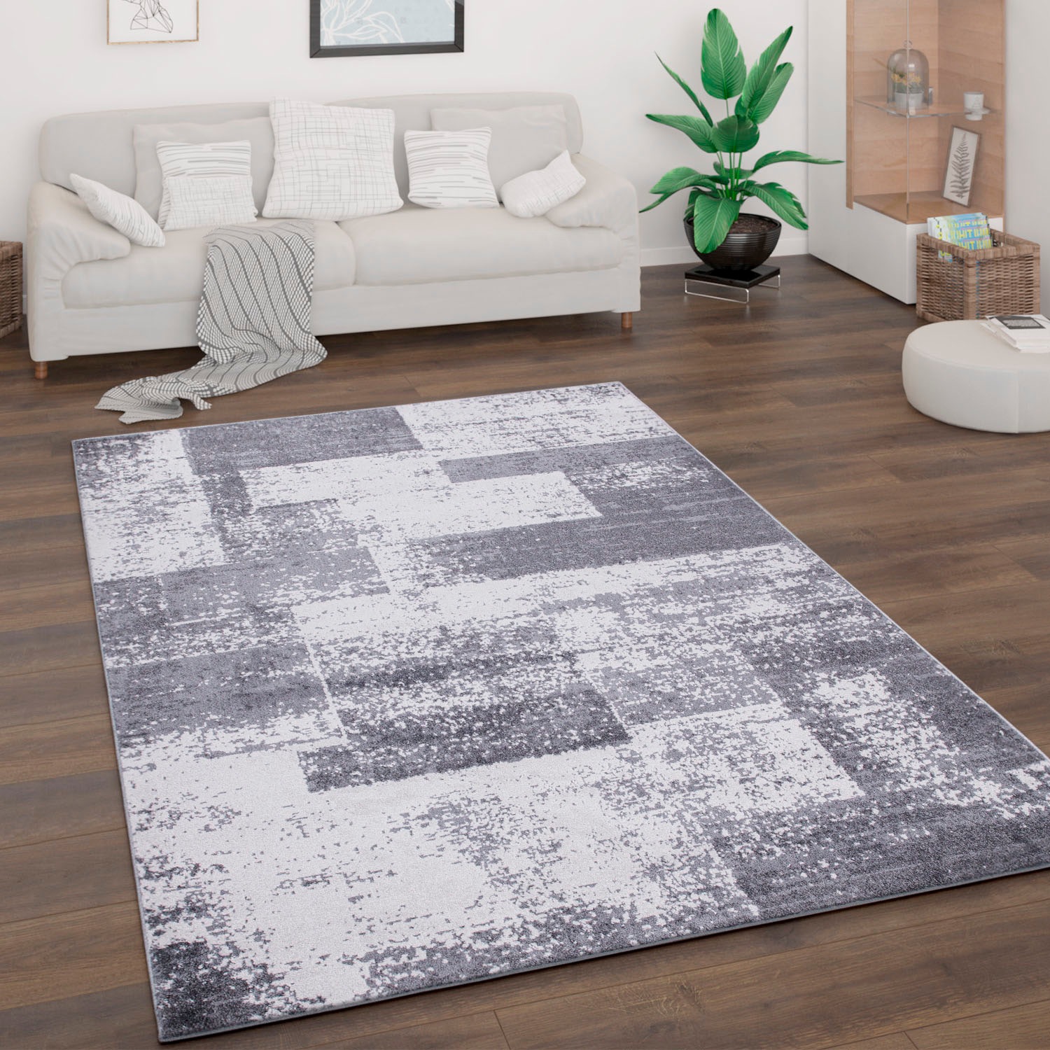 Paco Home Teppich "Bari 873" rechteckig 13 mm Höhe Kurzflor, Patchwork Desi günstig online kaufen