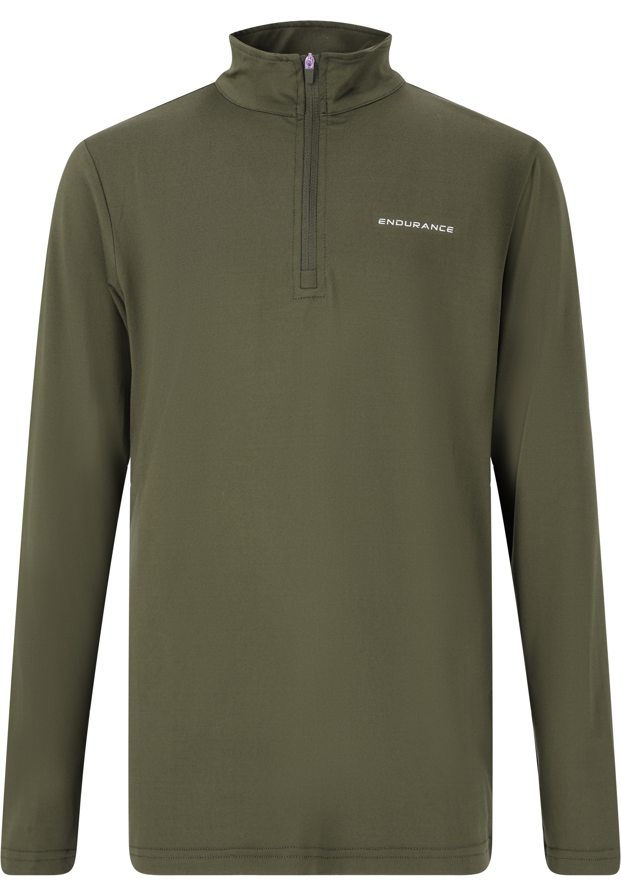 Funktionsshirt ENDURANCE "Allan Jr", Jungen, Gr. 152, olivgrün, 90% Polyester, 10% Elasthan, unifarben, normal, ohne Ausschnitt, Shirts Funktionsshirt, mit innovativer Quick Dry-Funktion