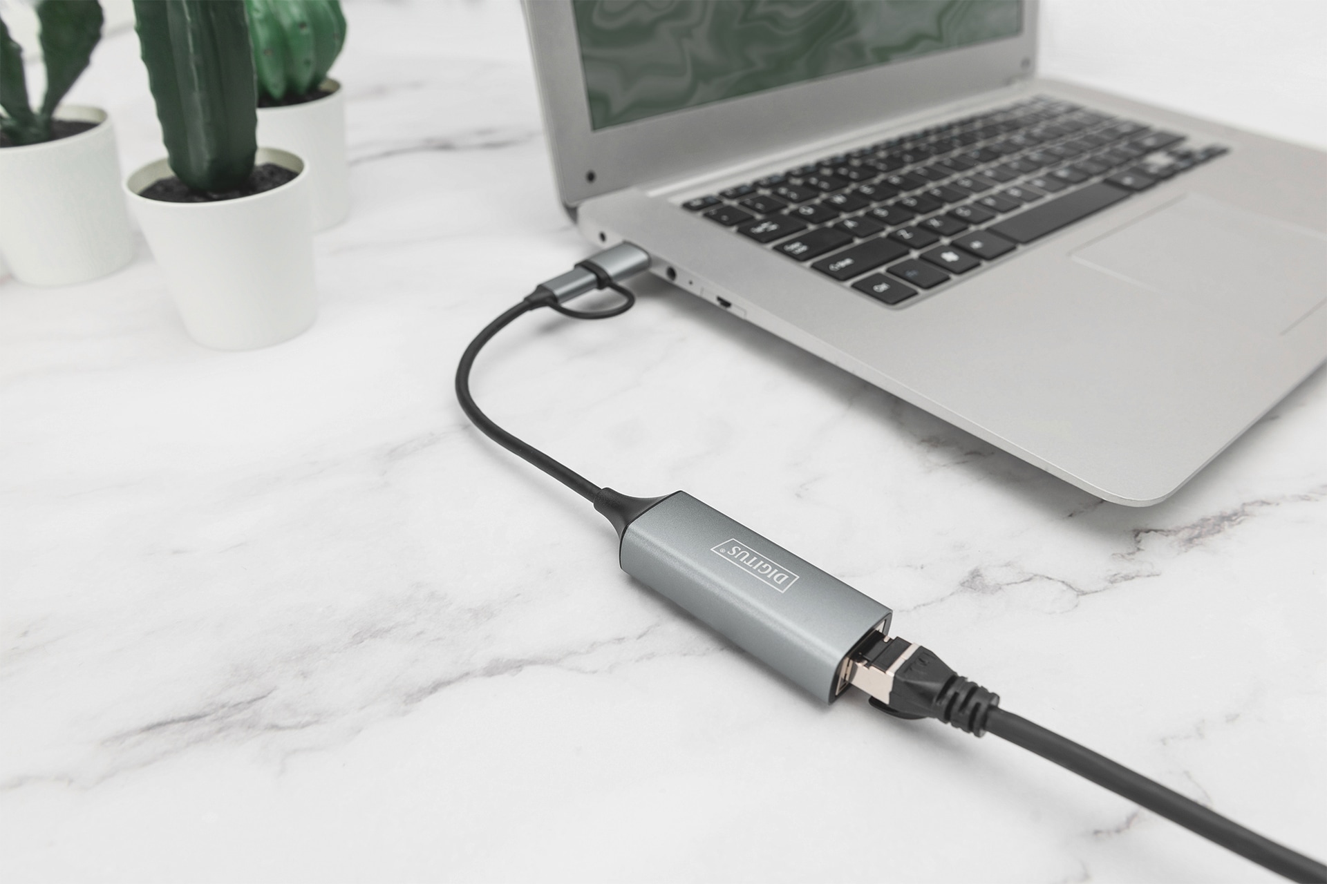 Digitus Netzwerk-Adapter »USB-C Gigabit Ethernet Adapter 2.5G, USB-C + USB A«, 15 cm