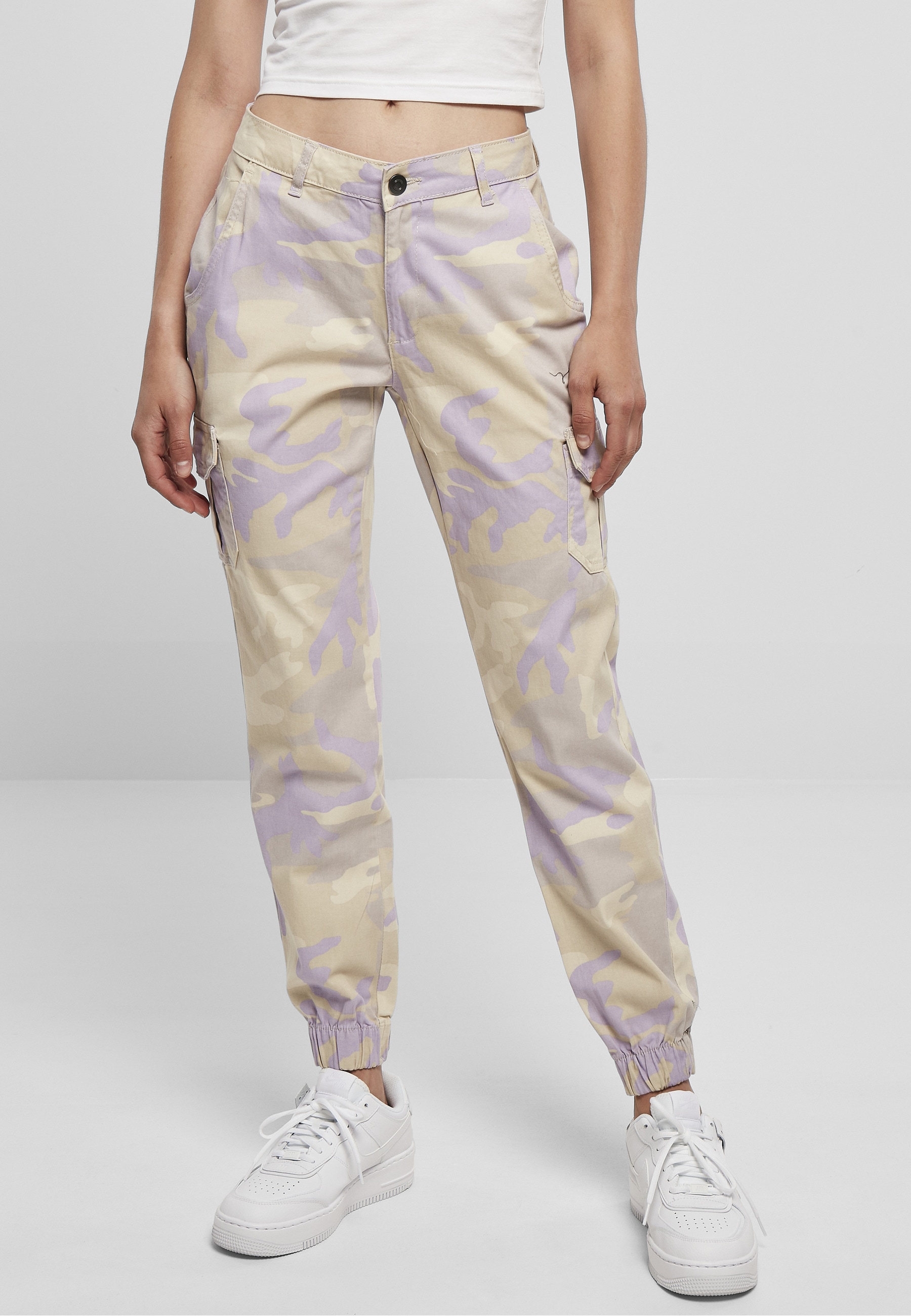 URBAN CLASSICS Cargohose »Urban Classics Damen Ladies High Waist Camo Cargo Pants«