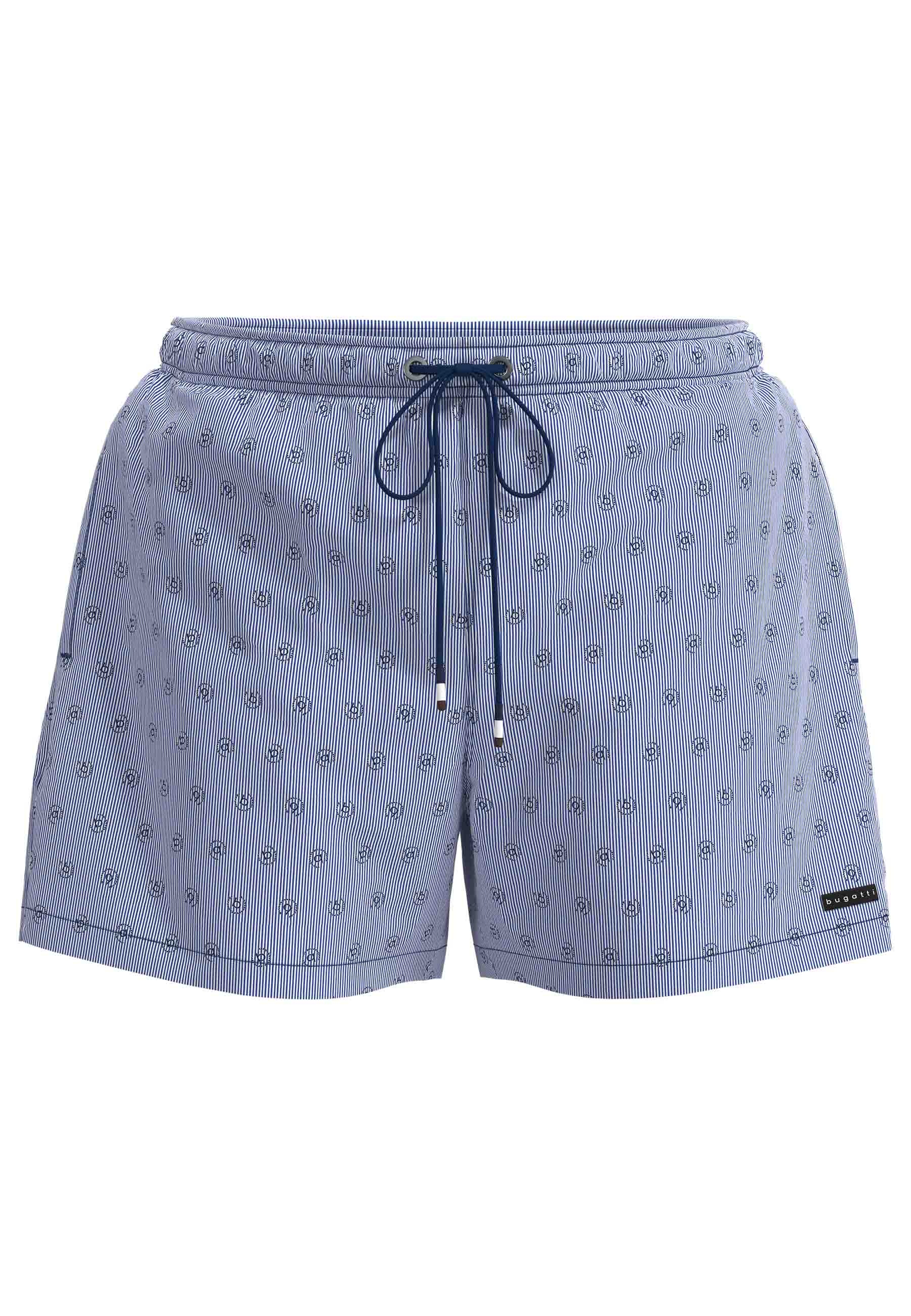 bugatti Badeshorts mit Logodruck, gestreift, mit Kordelzug, bequem günstig online kaufen