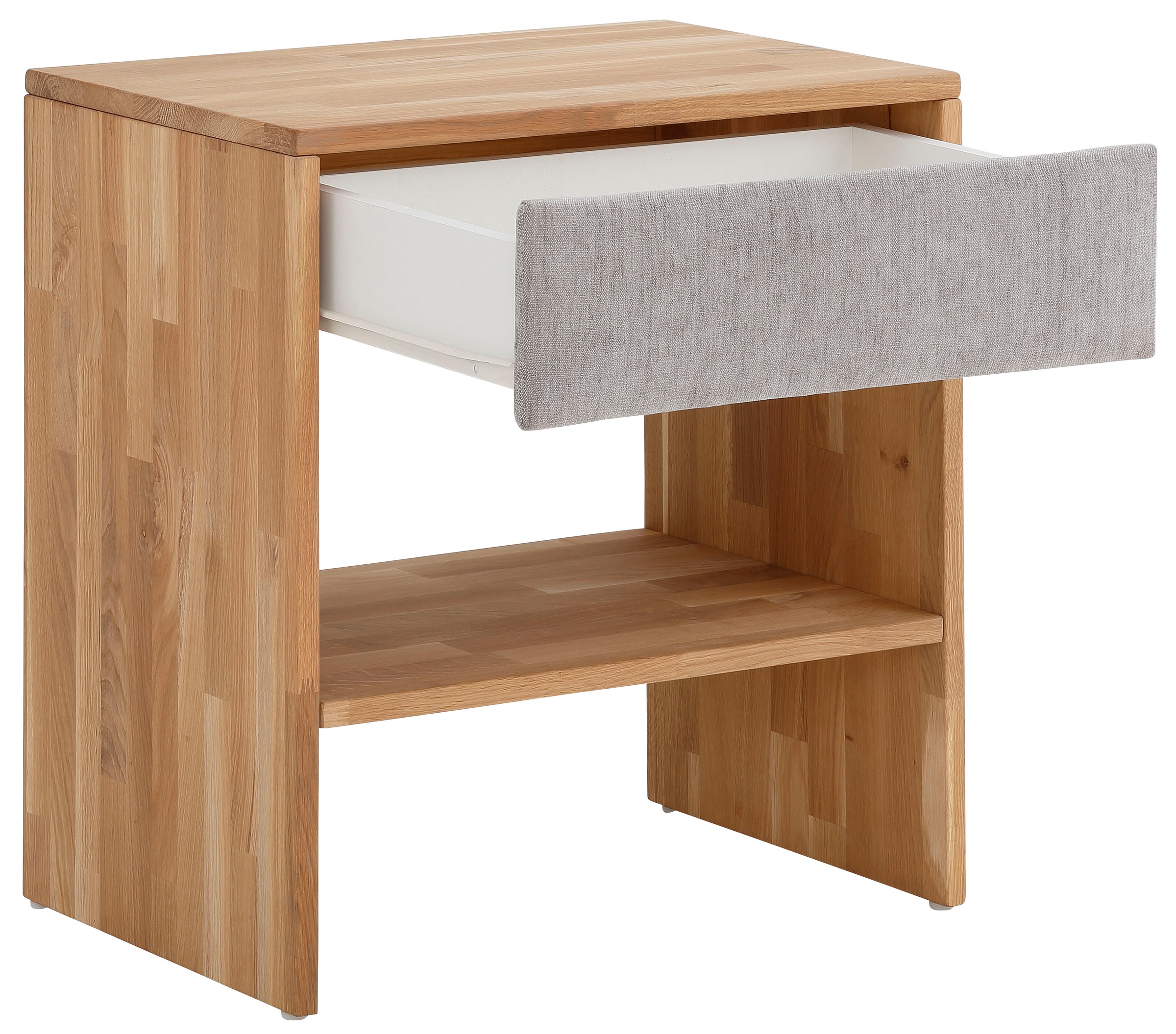 Nachttisch OTTO HOME "Callum", grau (argento, natur, natur), B:60cm H:65,5cm T:42cm, 100% Polyester (recycelt), Tische, Nachttisch, passend zur Boxspringbett-Serie Jelle 3