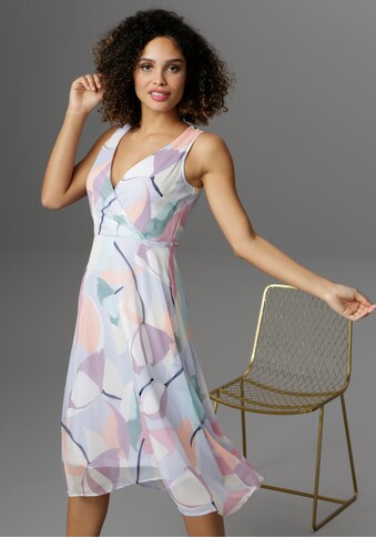 Aniston SELECTED Sommerkleid, mit Ausschnitt in Wickel-Optik - NEUE KOLLEKTION kaufen