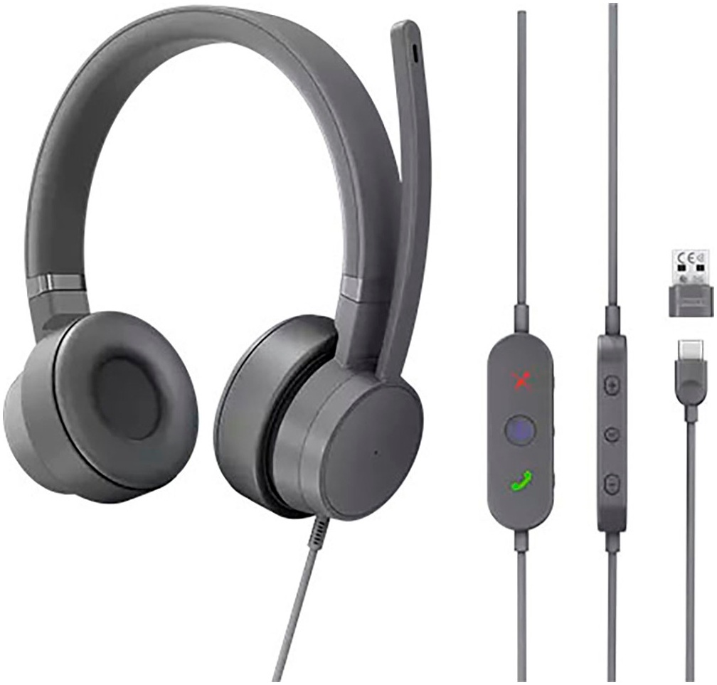 Lenovo On-Ear-Kopfhörer »Go Wired ANC«, Active Noise Cancelling (ANC)