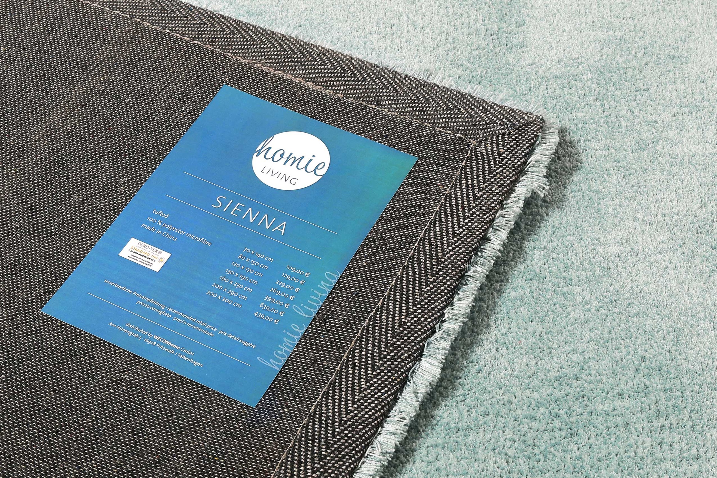 Homie Living Teppich »Sienna«, rechteckig, 20 mm Höhe, Hochflor, Microfaser, uni, weich & kuschelig, Wohnzimmer, Schlafzimmer