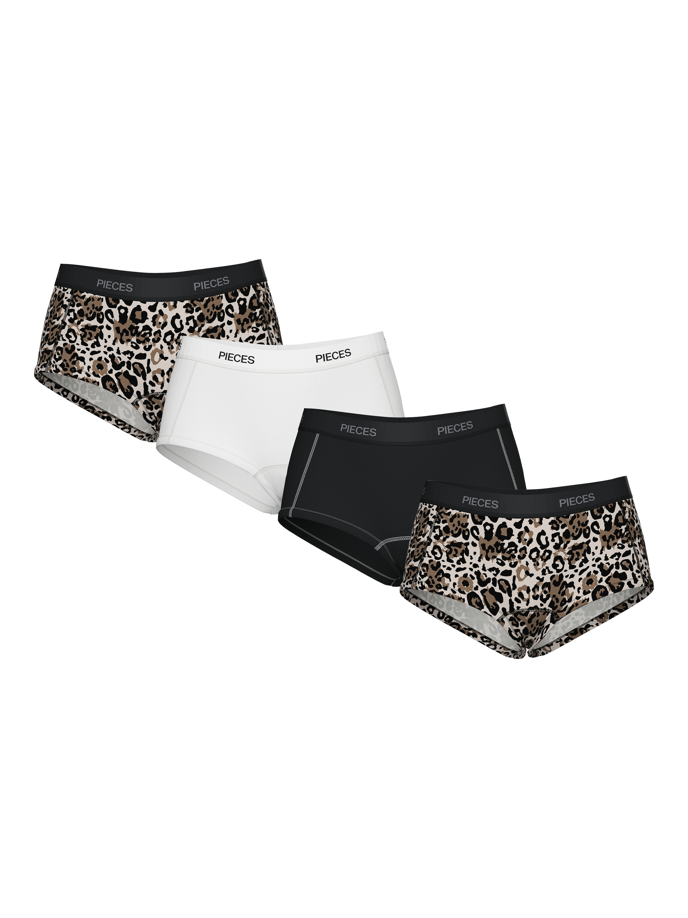 pieces Hipster "PCLOGO LADY 4 PACK AOP/SOLID NOOS BC" Packung, 4 Stk. tlg. günstig online kaufen
