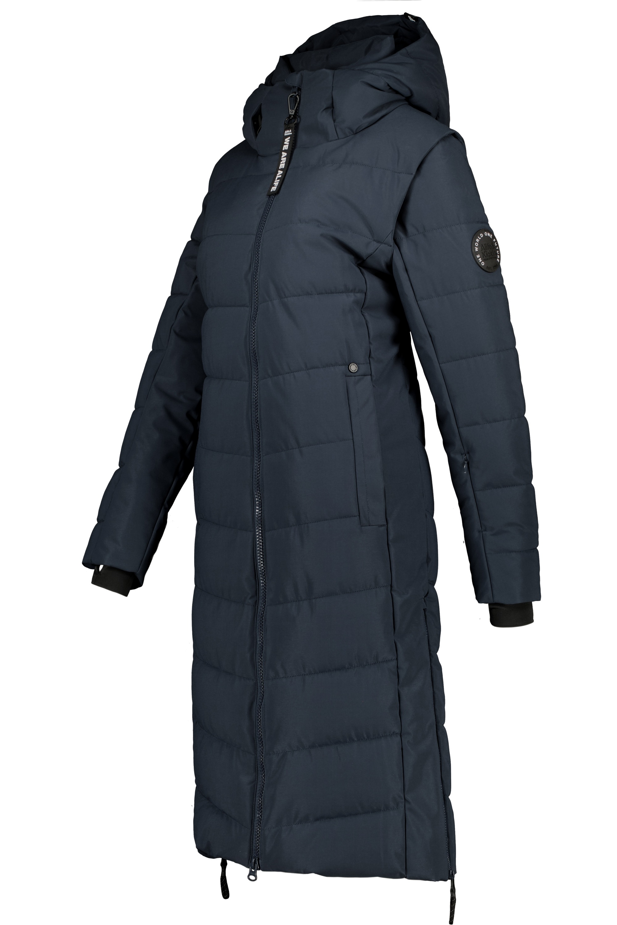 Alife & Kickin Steppjacke »Damen NellyAK A«, mit Kapuze, Mantel & Weste in einem, mit abnehmbaren Ärmeln in schmaler Passform