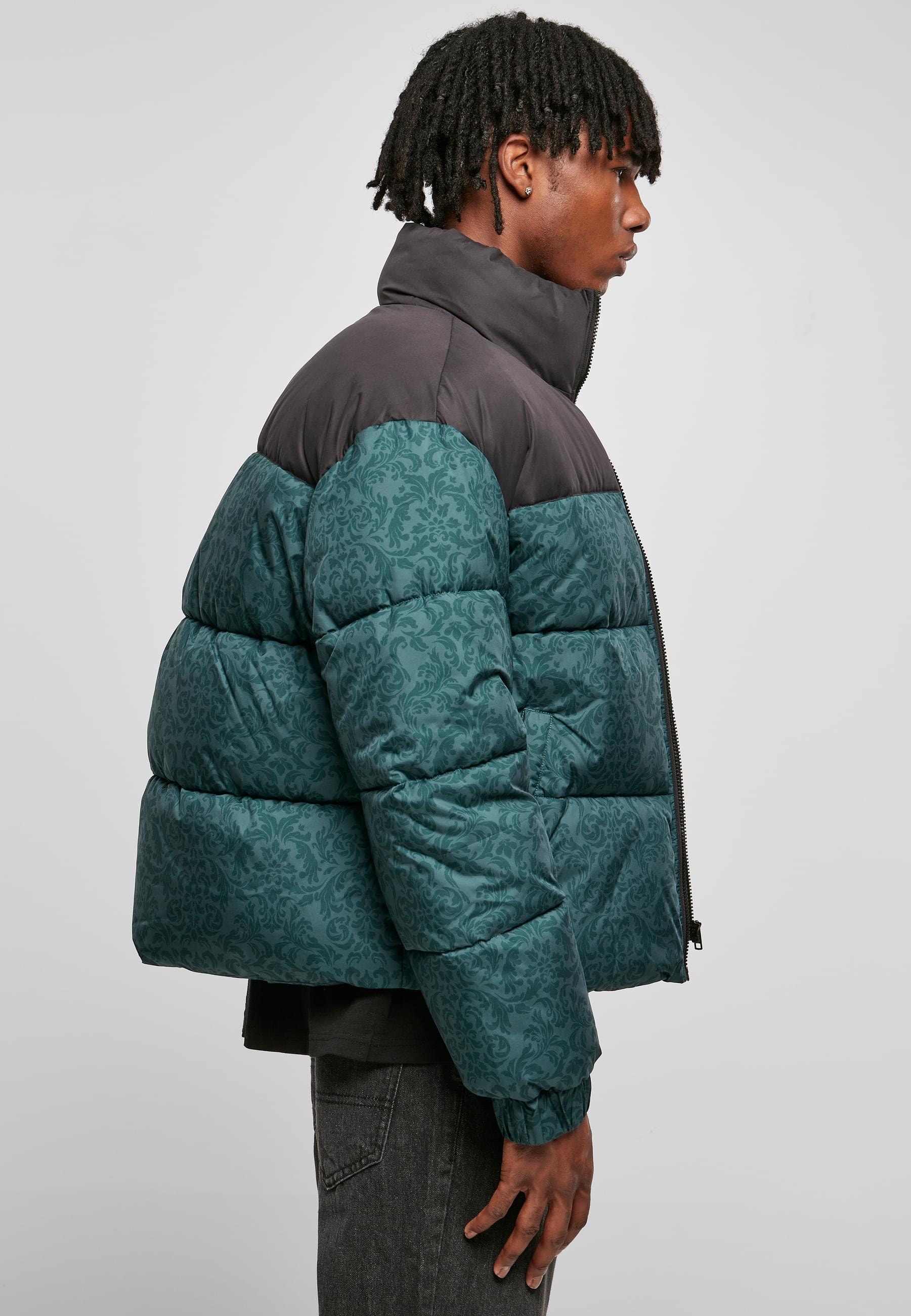 URBAN CLASSICS Winterjacke »Urban Classics Herren AOP Retro Puffer Jacket«, (1 St.), ohne Kapuze