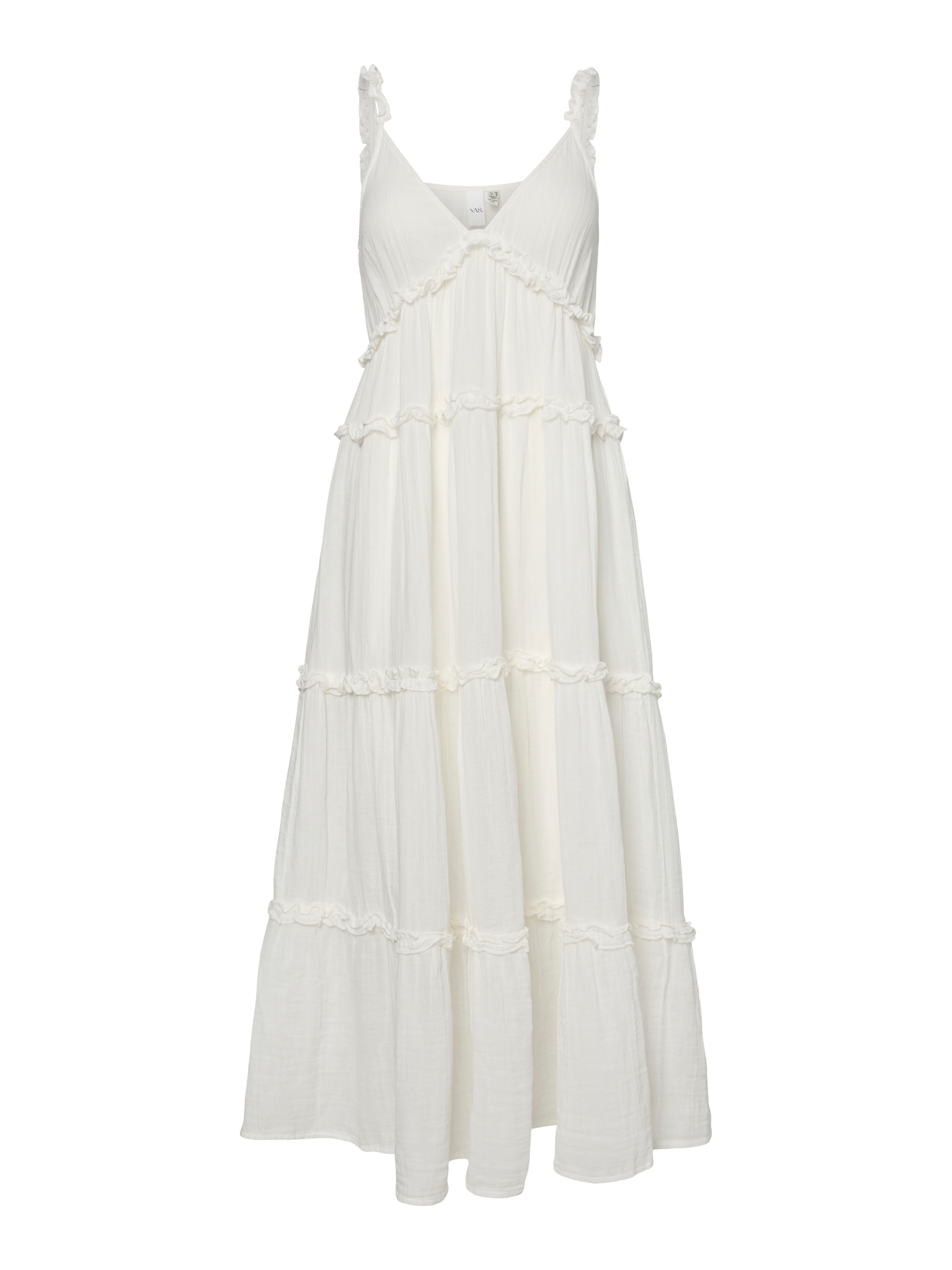 Y.A.S Trägerkleid »YASANINA SL ANKLE DRESS S. NOOS« Sommerkleid mit Rüschen, knöchellang, Baumwolle