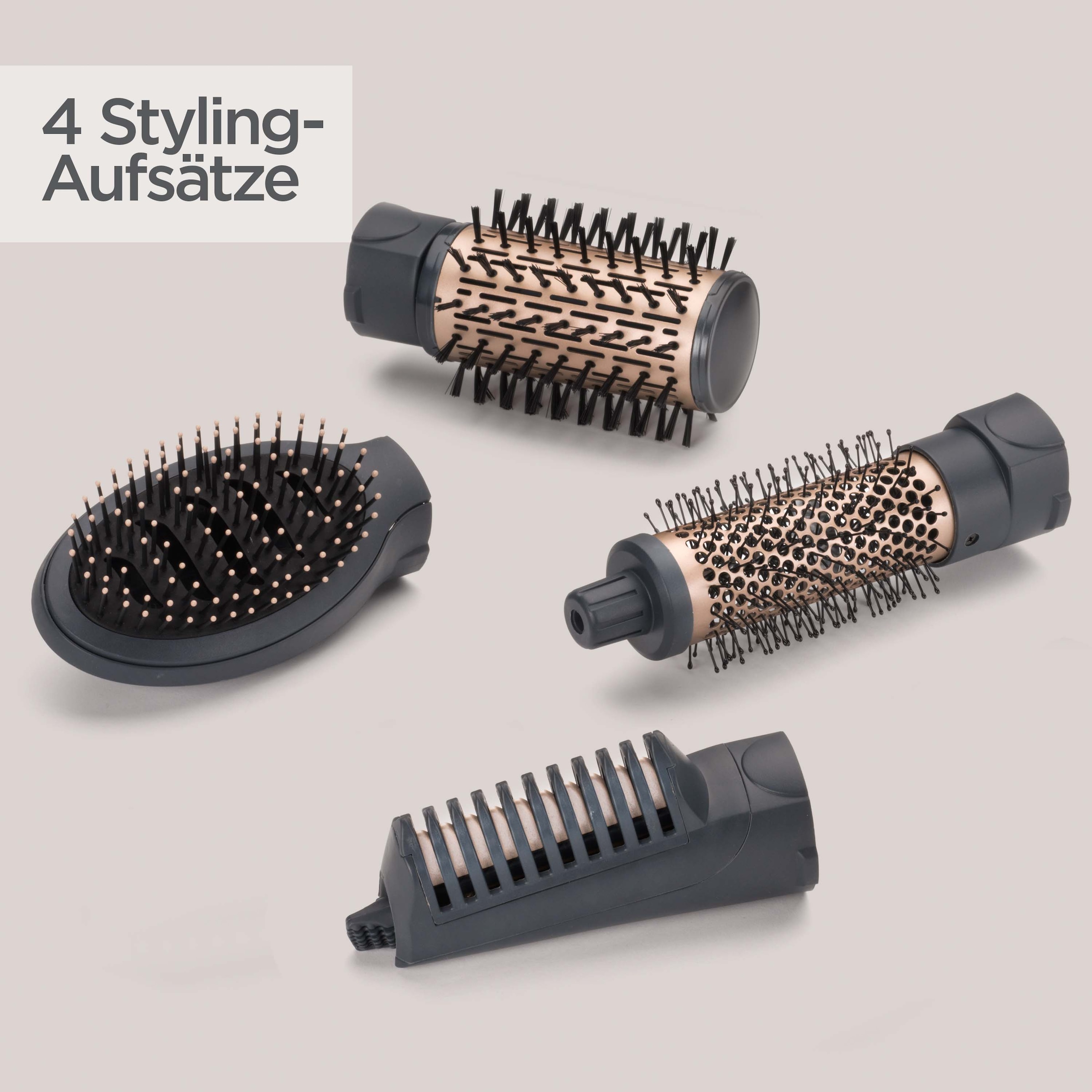 BaByliss Warmluftbürste »Style Pro 1000 Rotierende Warmluftbürste mit Aufsätzen, AS965E« 4-in-1 Heißluftstyler mit Ionen-Technologie für Volumen & Glanz, 1000W