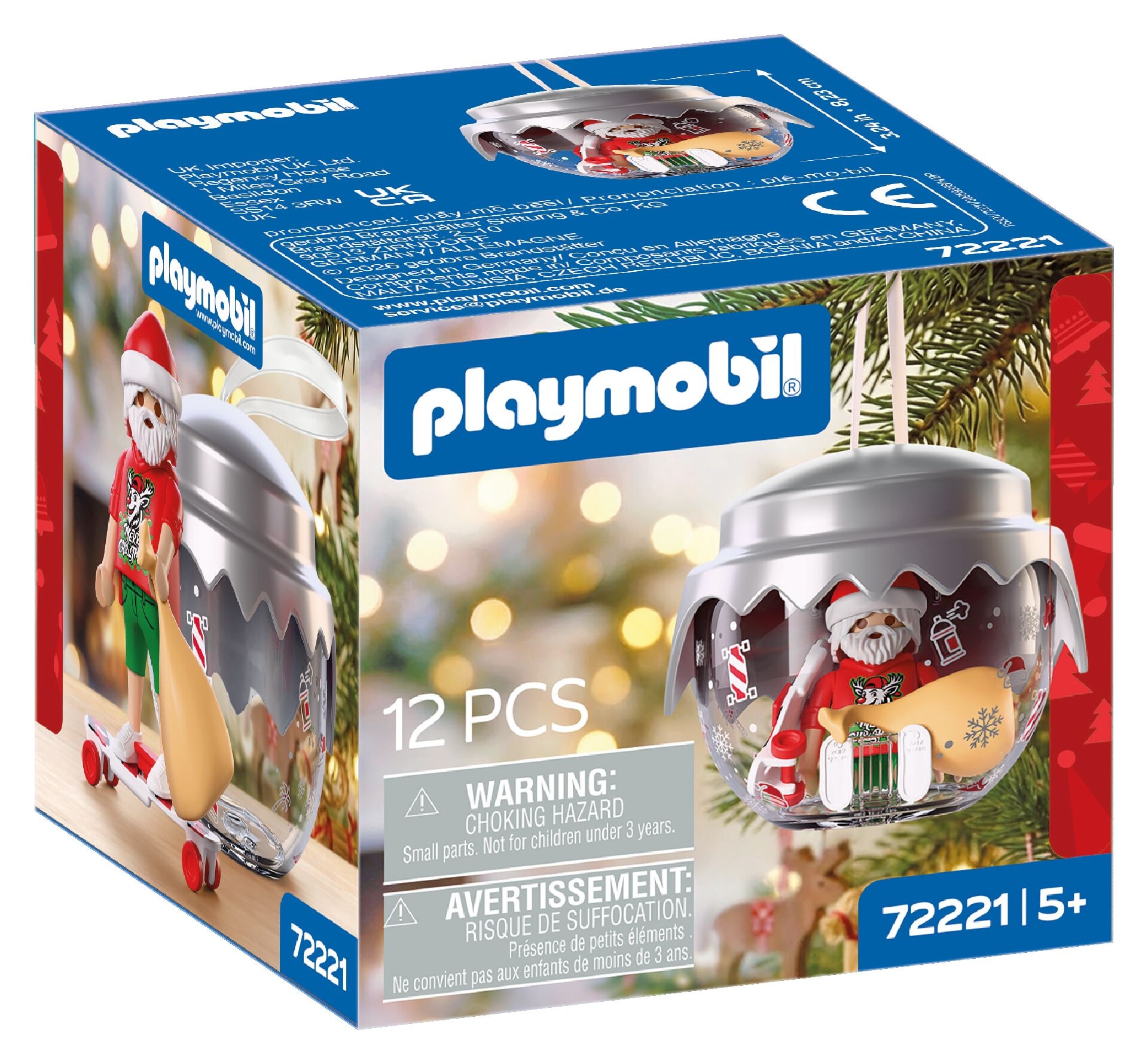 Playmobil® Konstruktions-Spielset »Weihnachtskugel: Longboarder (72221), Christmas«