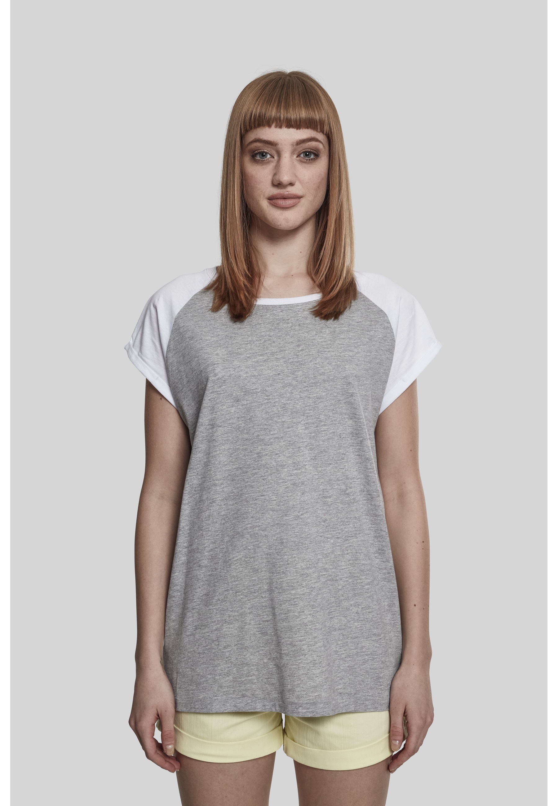 URBAN CLASSICS Kurzarmshirt »Urban Classics Damen Ladies Contrast Raglan Tee« 1 Stk.