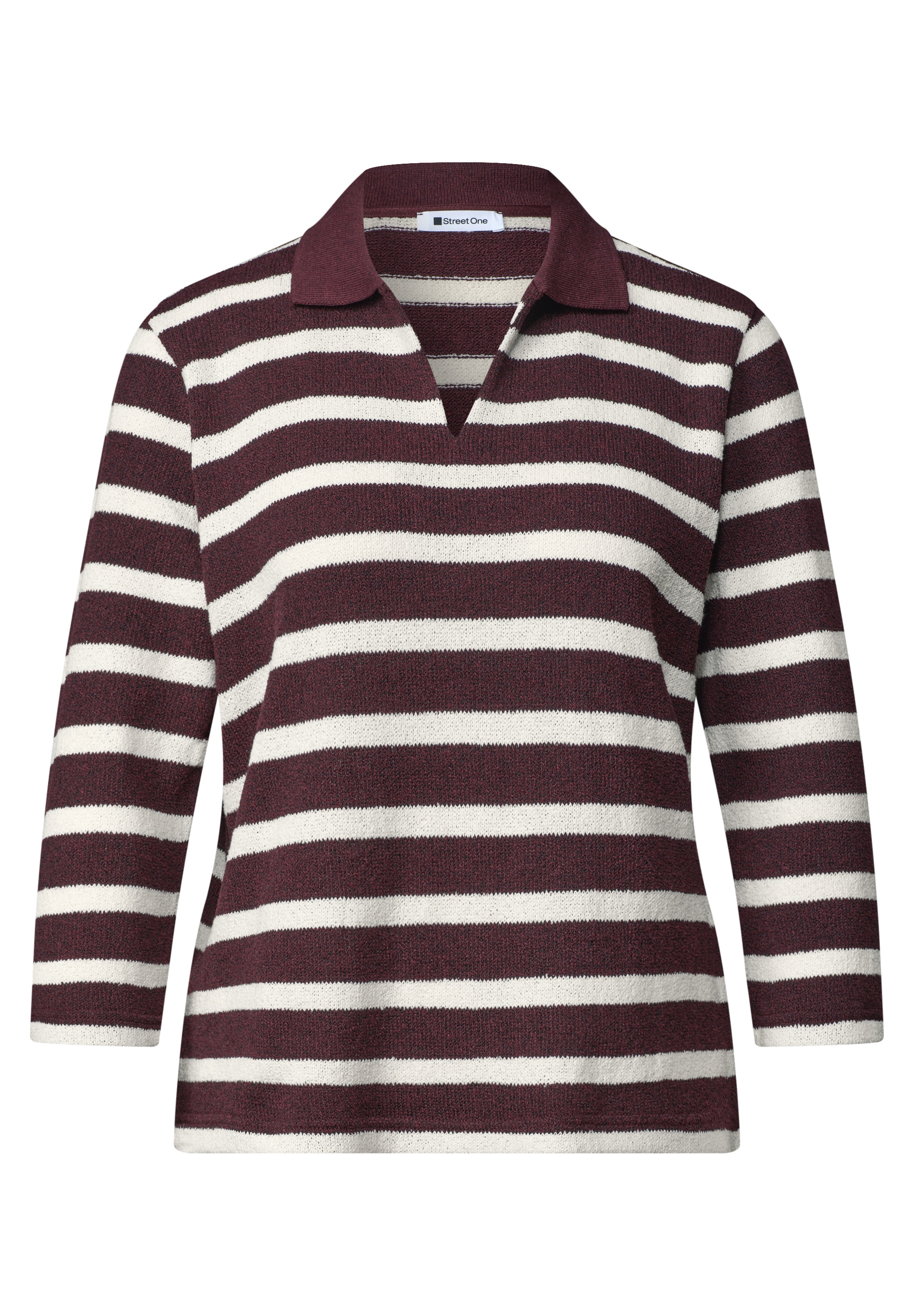 STREET ONE Poloshirt mit Streifenmuster