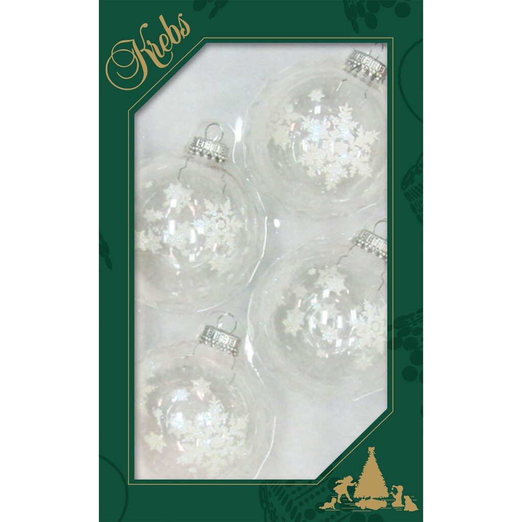 Krebs Glas Lauscha Weihnachtsbaumkugel »CBK83255, Weihnachtsdeko, Christbaumschmuck, Christbaumkugeln Glas«, (Set, 4 St.)