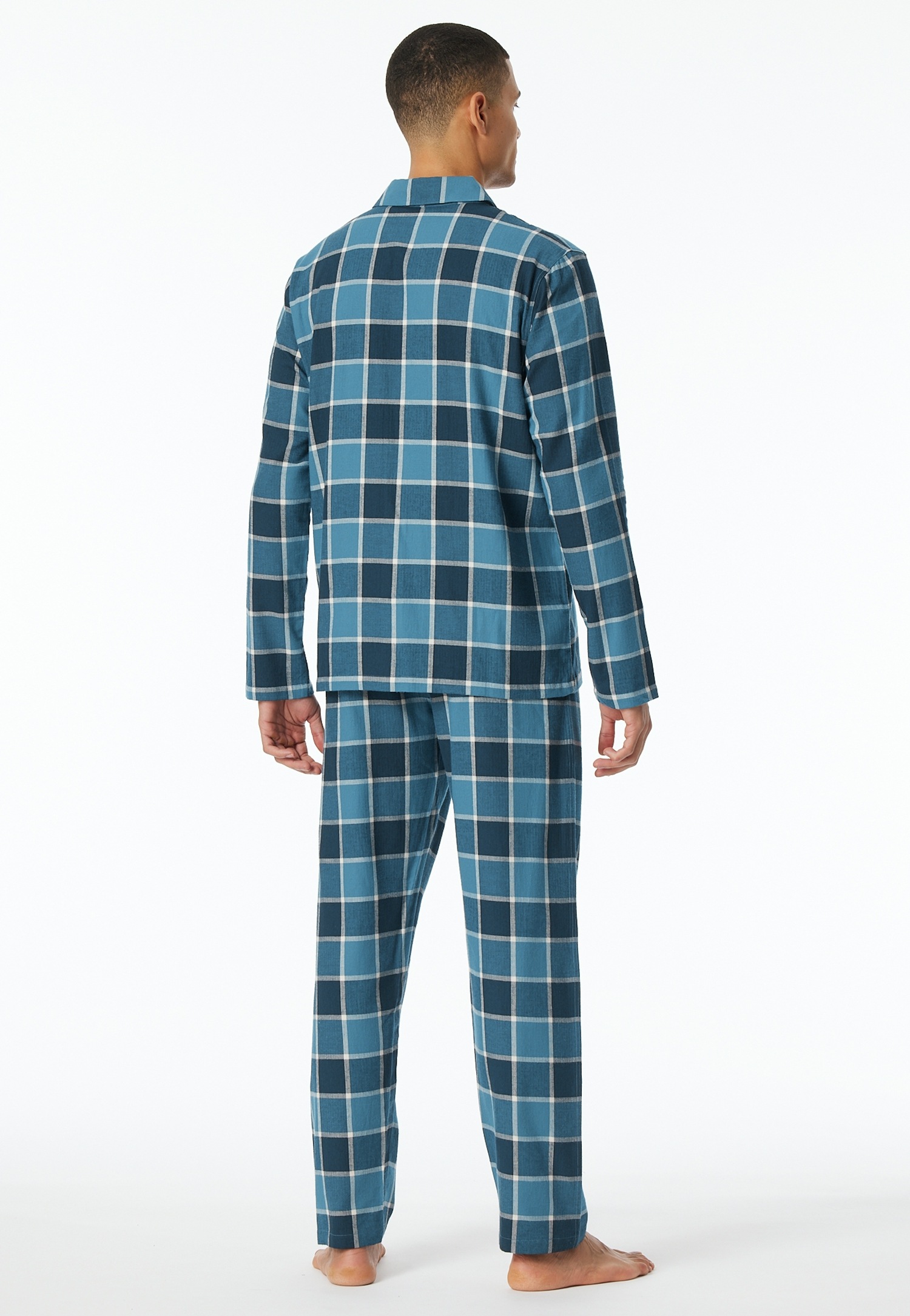 Thumbnail - Schiesser Schlafanzug "Selected Premium Warming" 2 Stk. tlg., Brusttasche, Baumwolle, wärmend, Flanell, Langarm