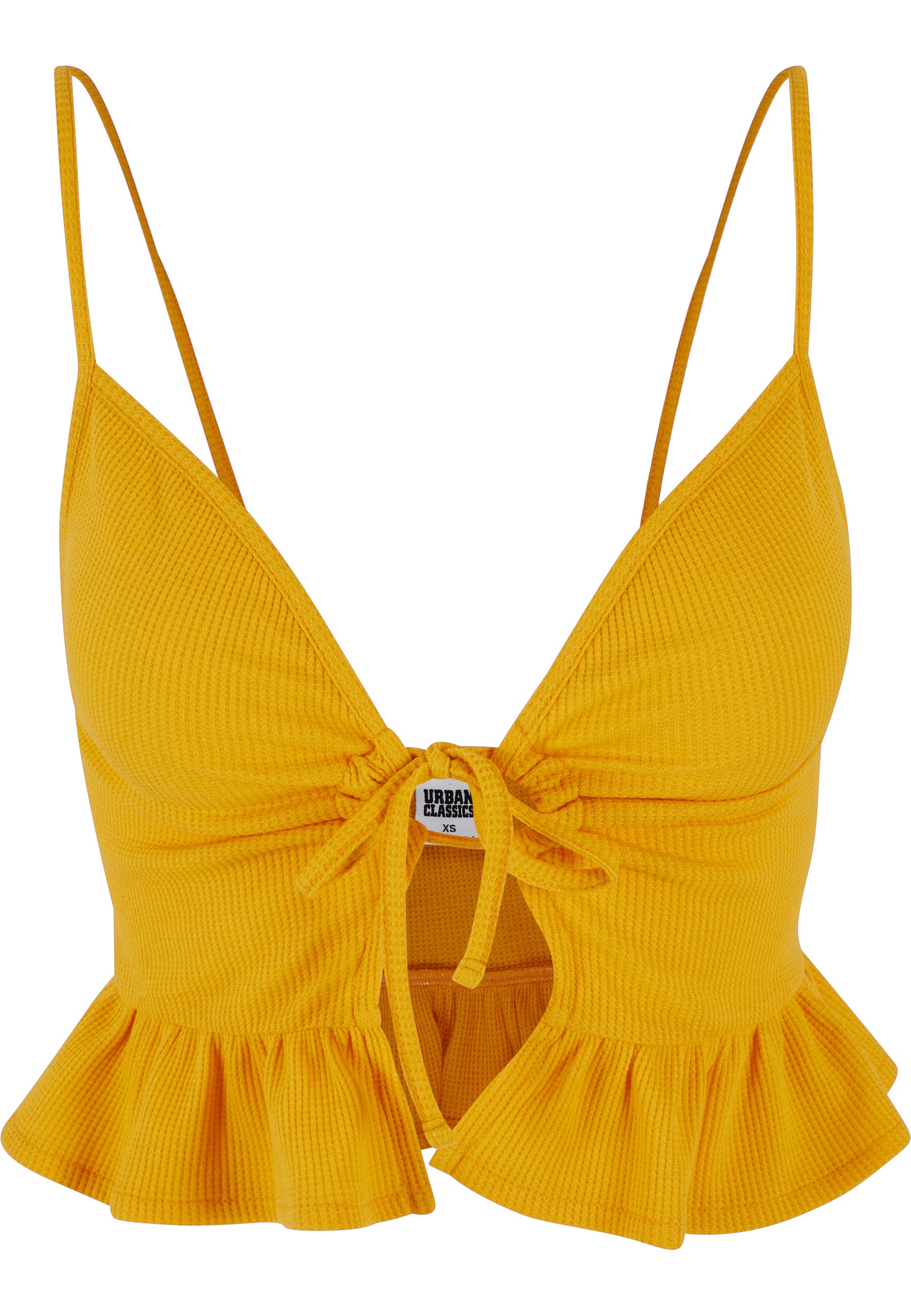 URBAN CLASSICS T-Shirt-BH "Urban Classics Damen Ladies Waffle Pique Ruffle Top"