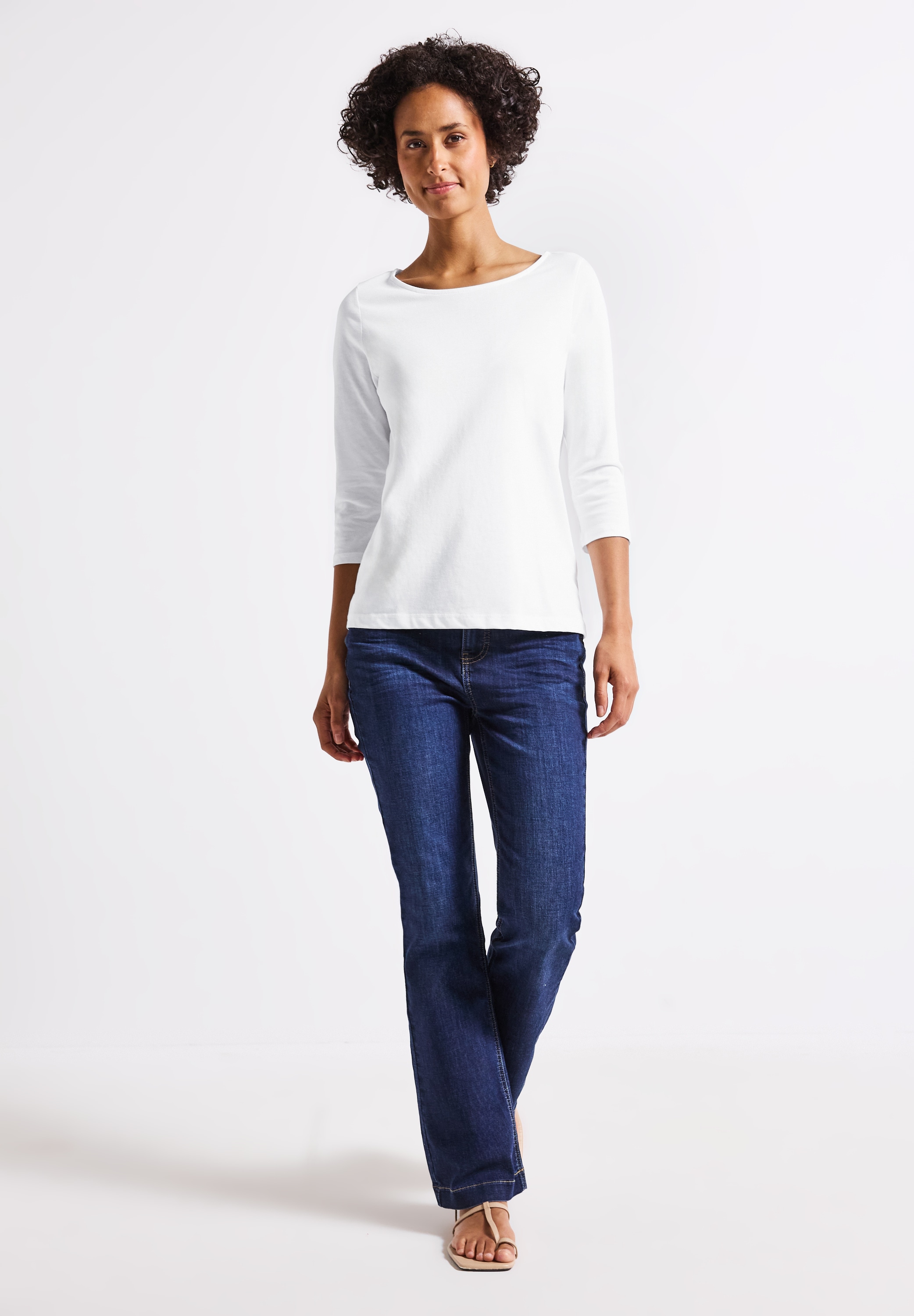 STREET ONE Langarmshirt, aus Baumwolle mit Stretchante