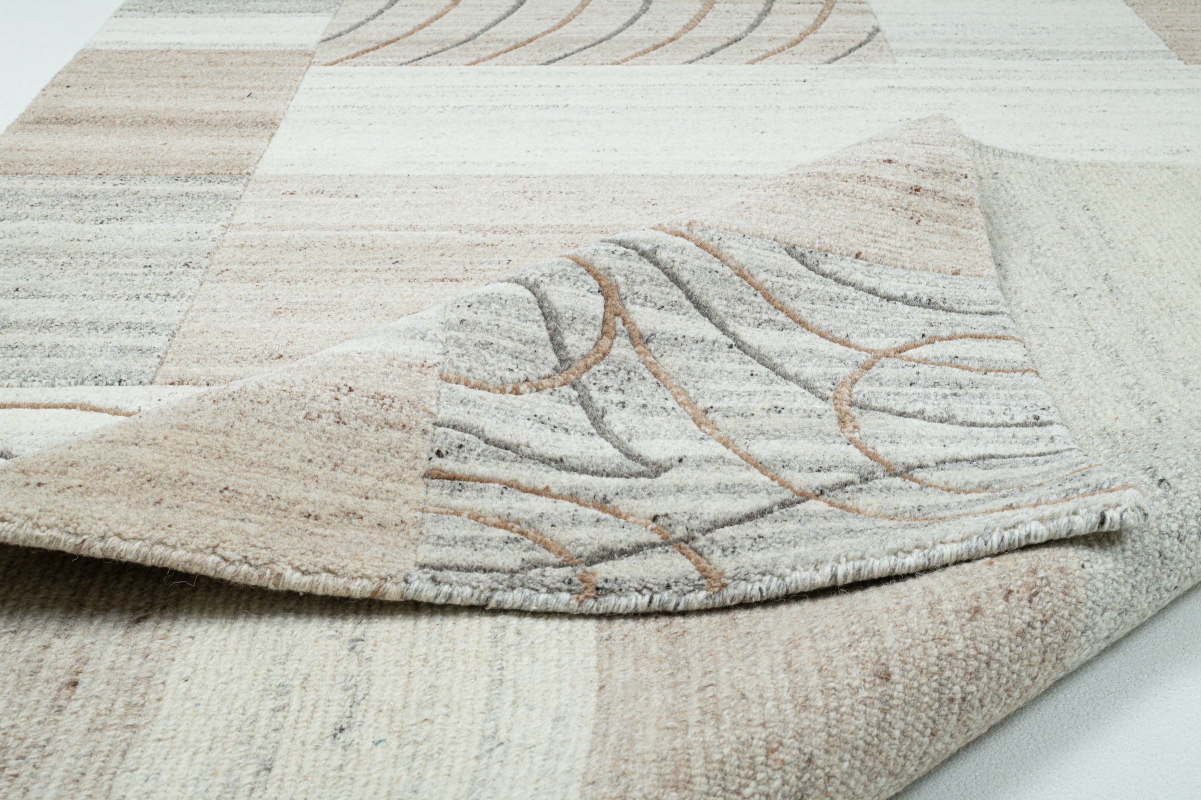 THEKO Wollteppich »Nakarta 2«, rechteckig, 12 mm Höhe, reine Wolle, handgeknüpft, Patchworkdesign, meliert