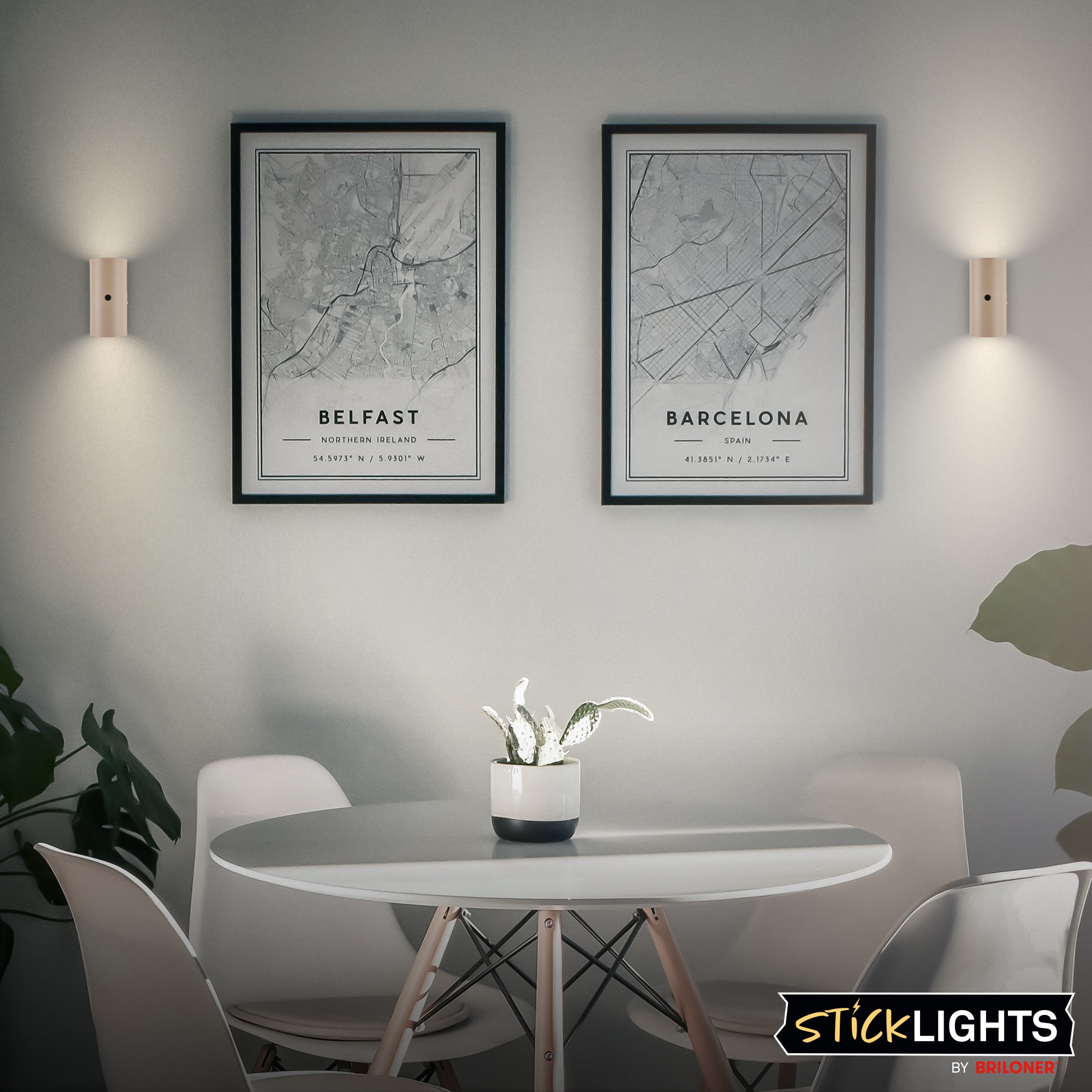 Briloner Leuchten LED Wandleuchte »ISY« LED-Modul 2 Stk. Warmweiß 6,1 x 12 cm (DxH) Beige 2 W ohne Stromanschluss Flur 2er-Set