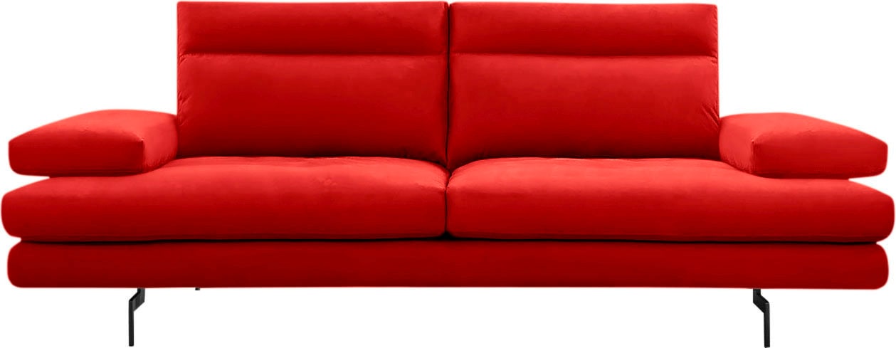 CALIA ITALIA 3,5-Sitzer "Toby Wing, 228 cm breit, italienisches Designsofa, Megasofa" inkl. Sitztiefenverstellung und Armteilfunktion, Füße in Schwarz matt