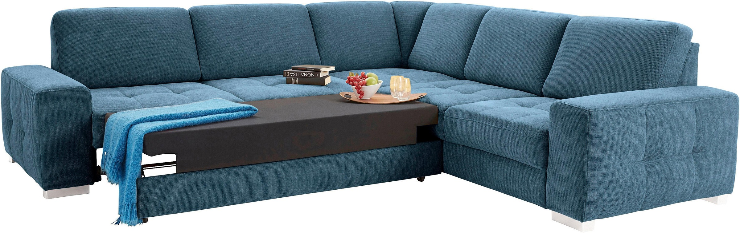 sit&more Ecksofa »Santorini L-Form«, mit Federkern und Sitztiefenverstellung, wahlweise mit Bettfunktion