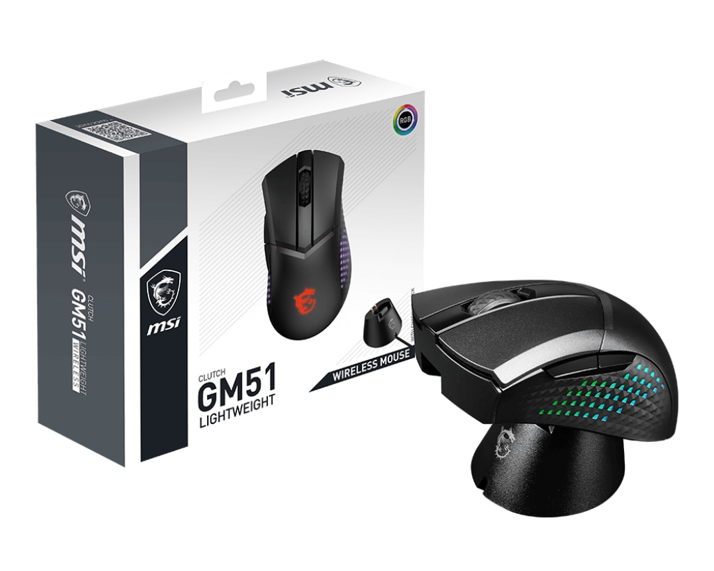 MSI Maus »Clutch GM51 Lightweight WIRELESS Gaming Maus, Black«