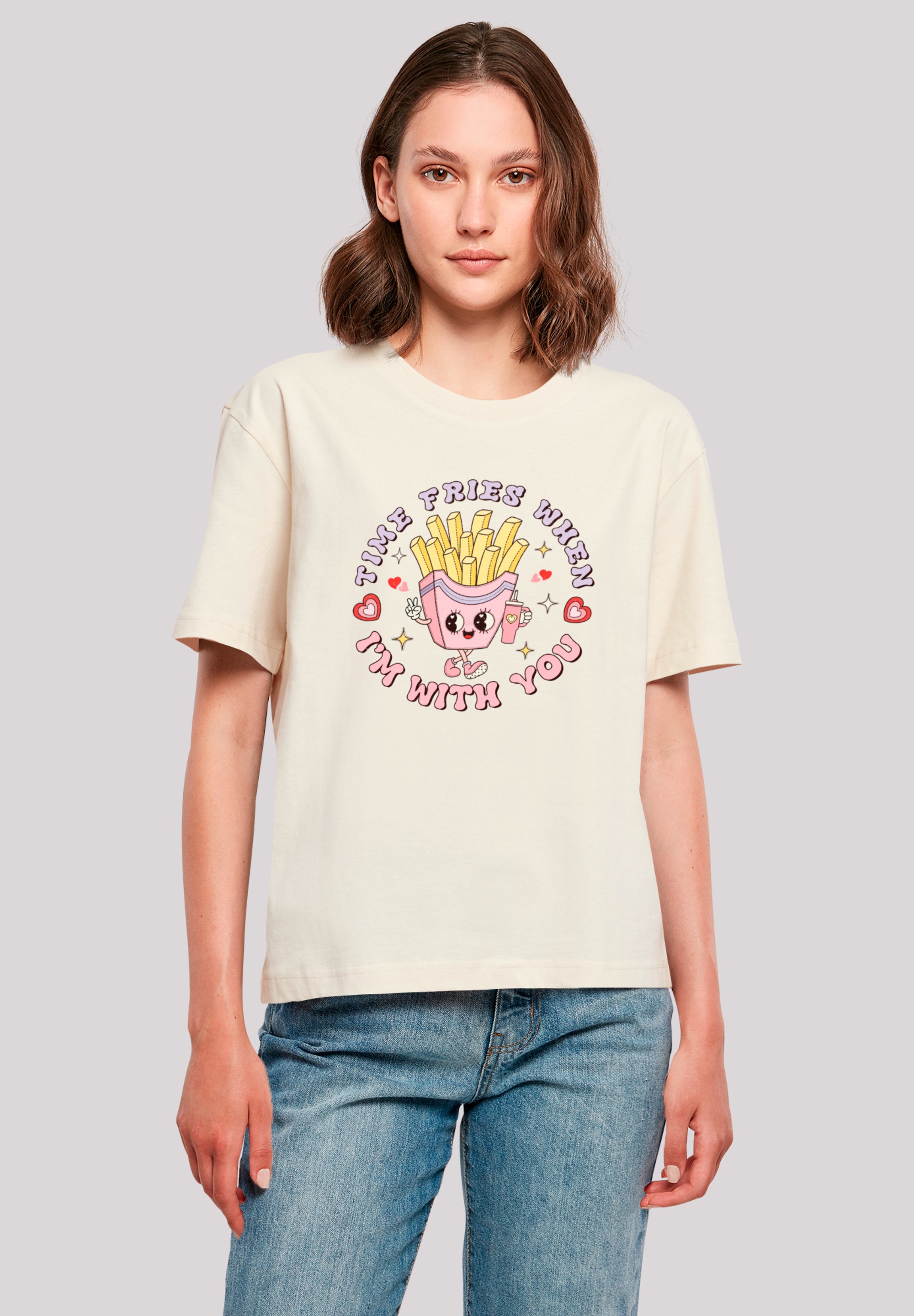 F4NT4STIC T-Shirt "Time Fries when I am with you Valentinstag", Premium Qua günstig online kaufen