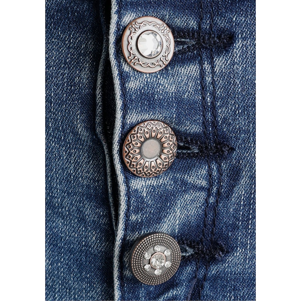 Boysen's Skinny-fit-Jeans, mit glitzernden Zierknöpfen - NEUE KOLLEKTION