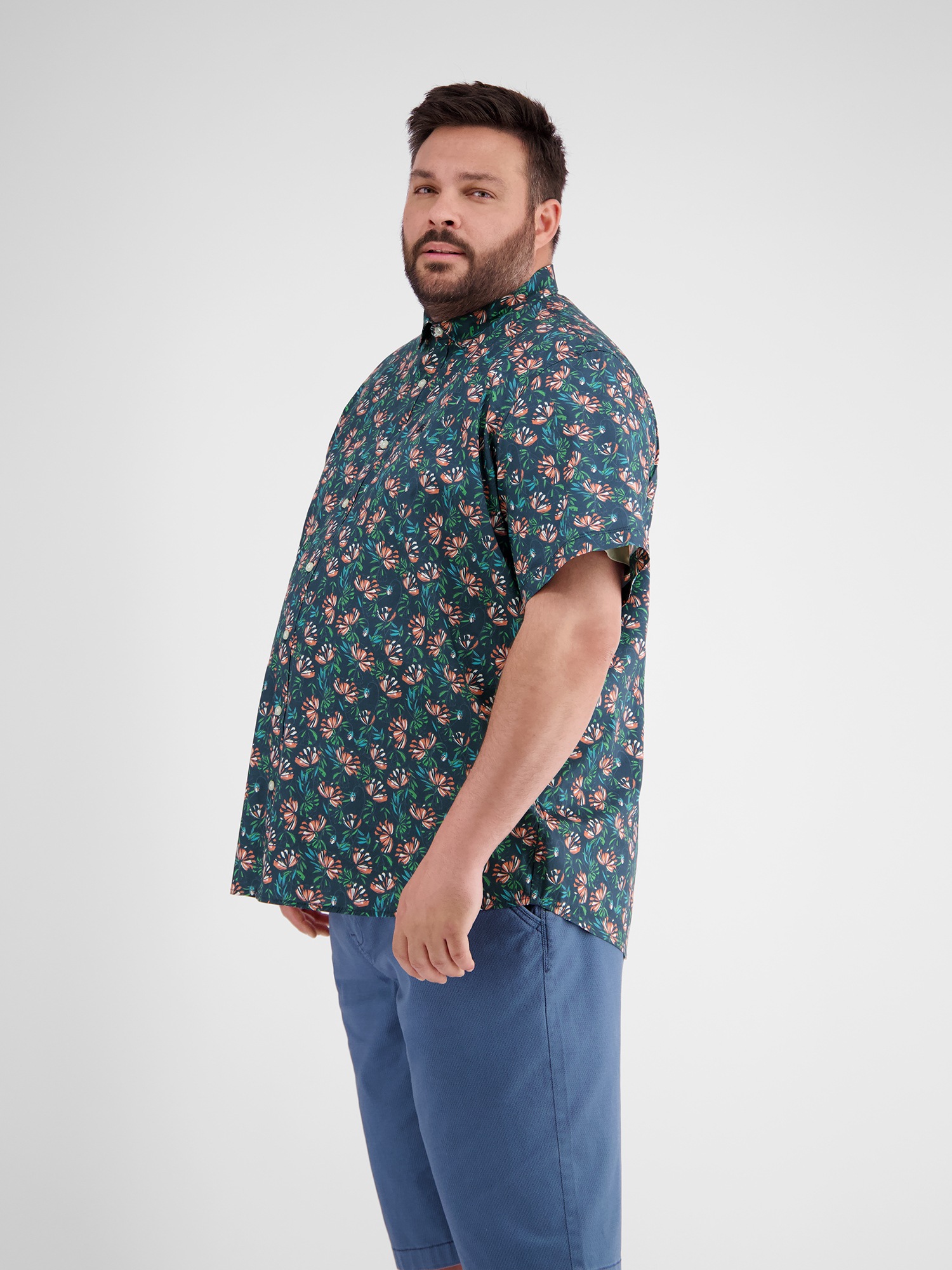 Thumbnail - LERROS Kurzarmhemd "LERROS Floral gemustertes Halbarmhemd in Übergrößen"