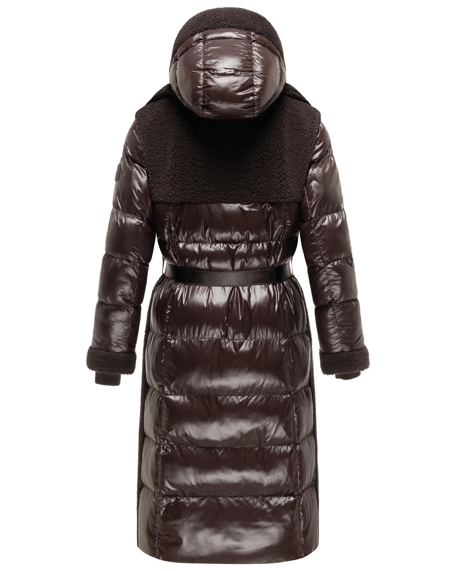Navahoo Wintermantel »Kuscheltraum 14« Modischer Damen Plüschmantel aus angesagtem Materialmix