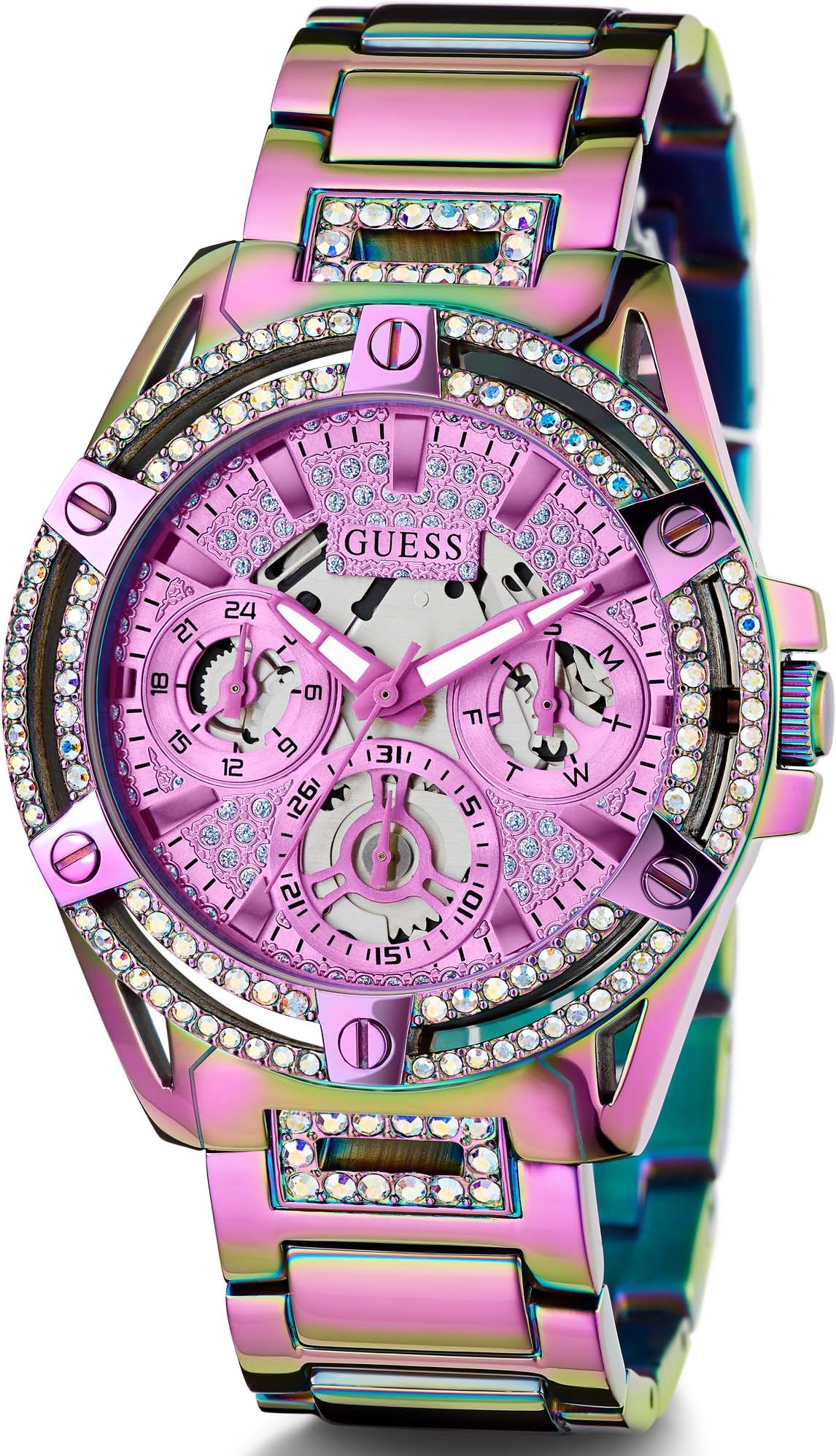 Guess Multifunktionsuhr »QUEEN«, Armbanduhr, Quarzuhr, Damenuhr