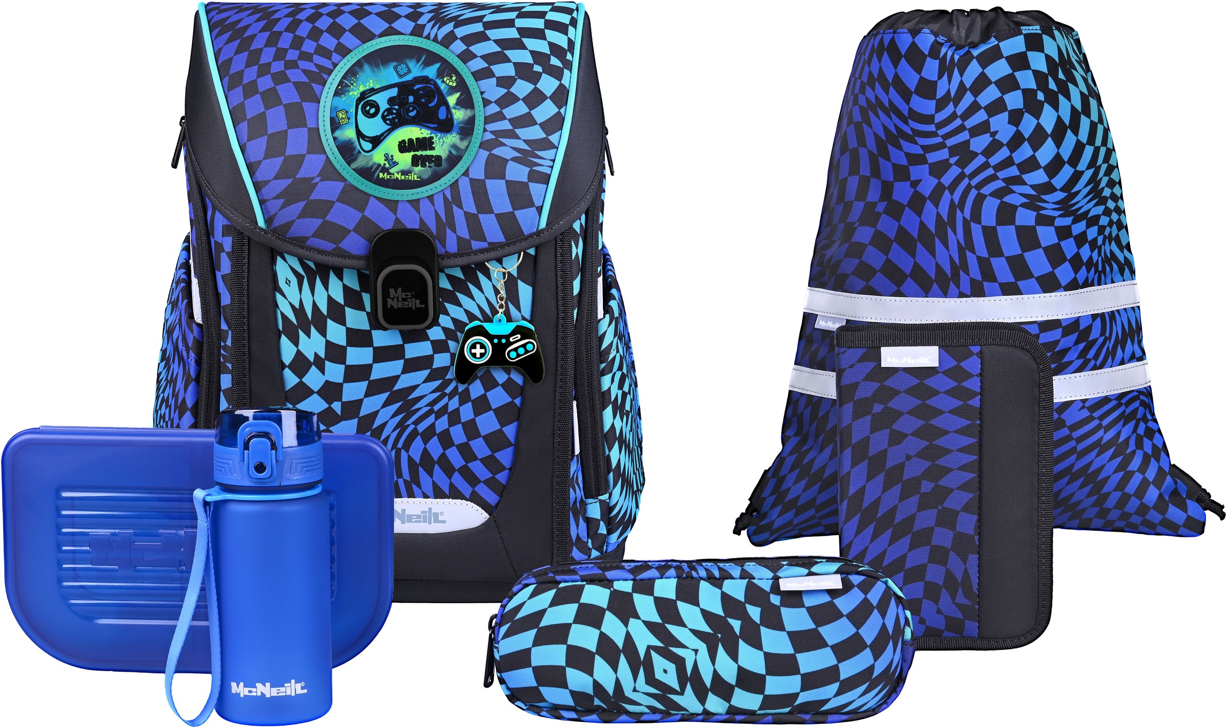 MCNEILL Kinder Schulranzen "Primo, inkl. Etui, Turnbeutel"gamer, Polyester, Rucksäcke